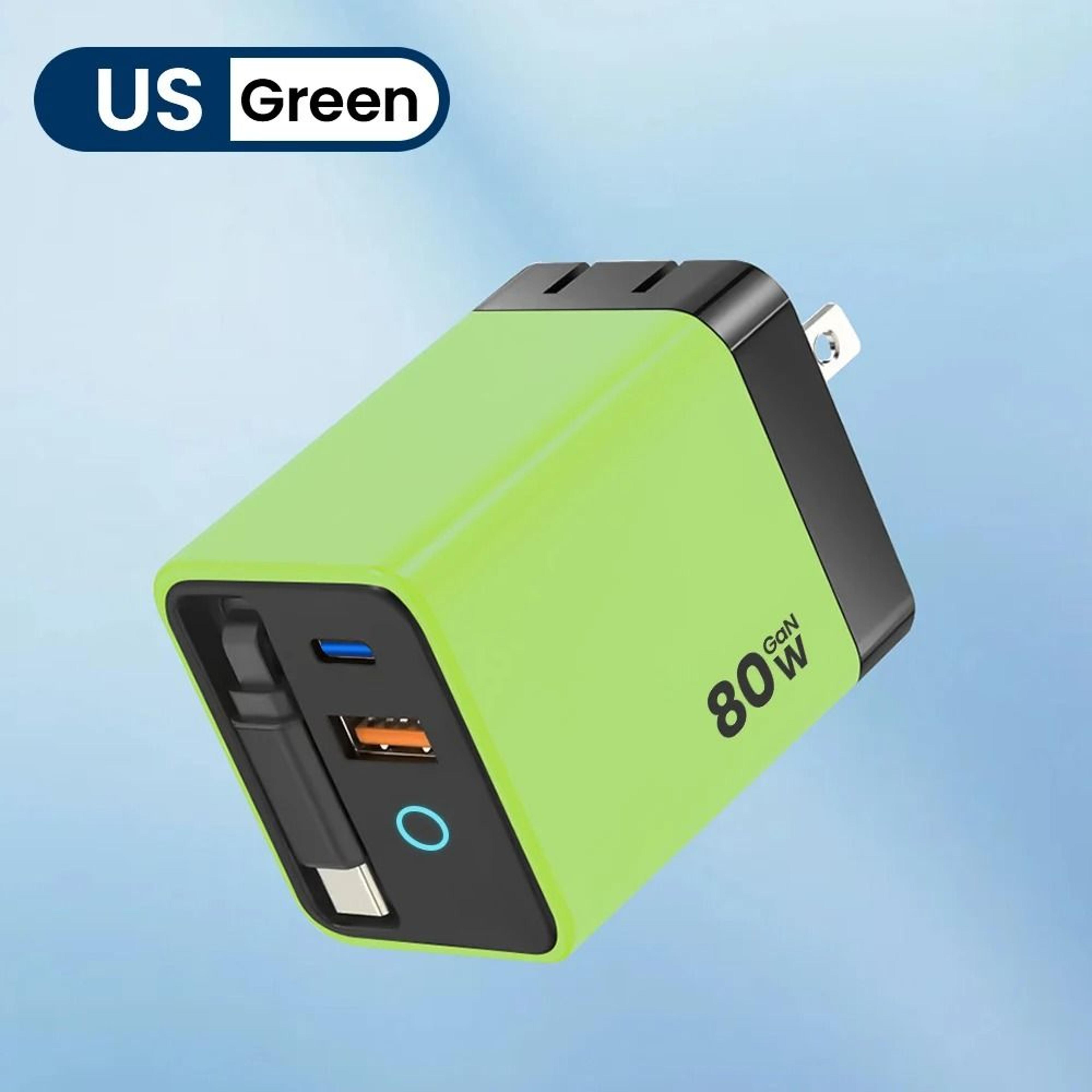 80W Fast Charging Type C USB Charger With Retractable Cable 13