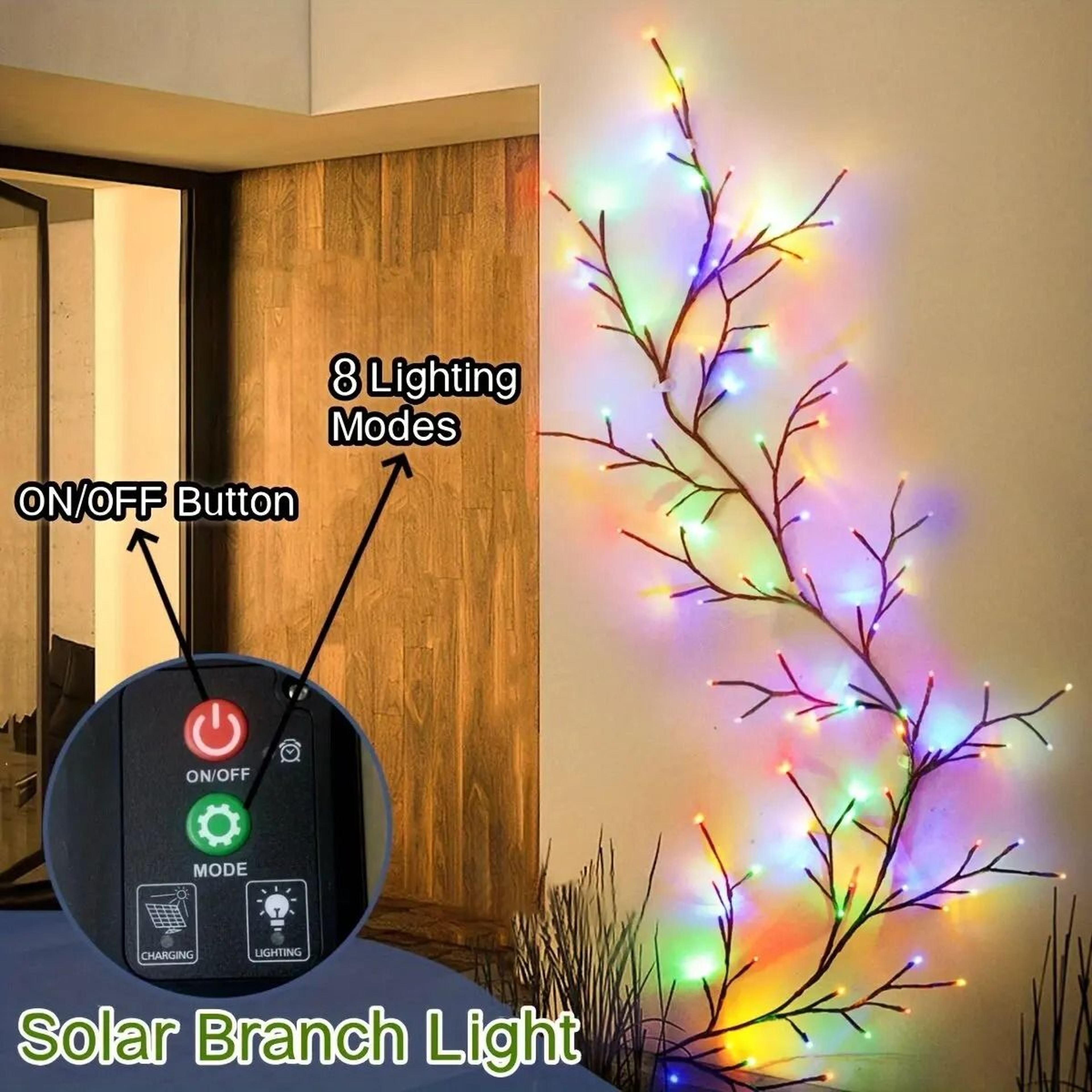 Solar Powered Willow Vine String Lights With 96 LEDs 2