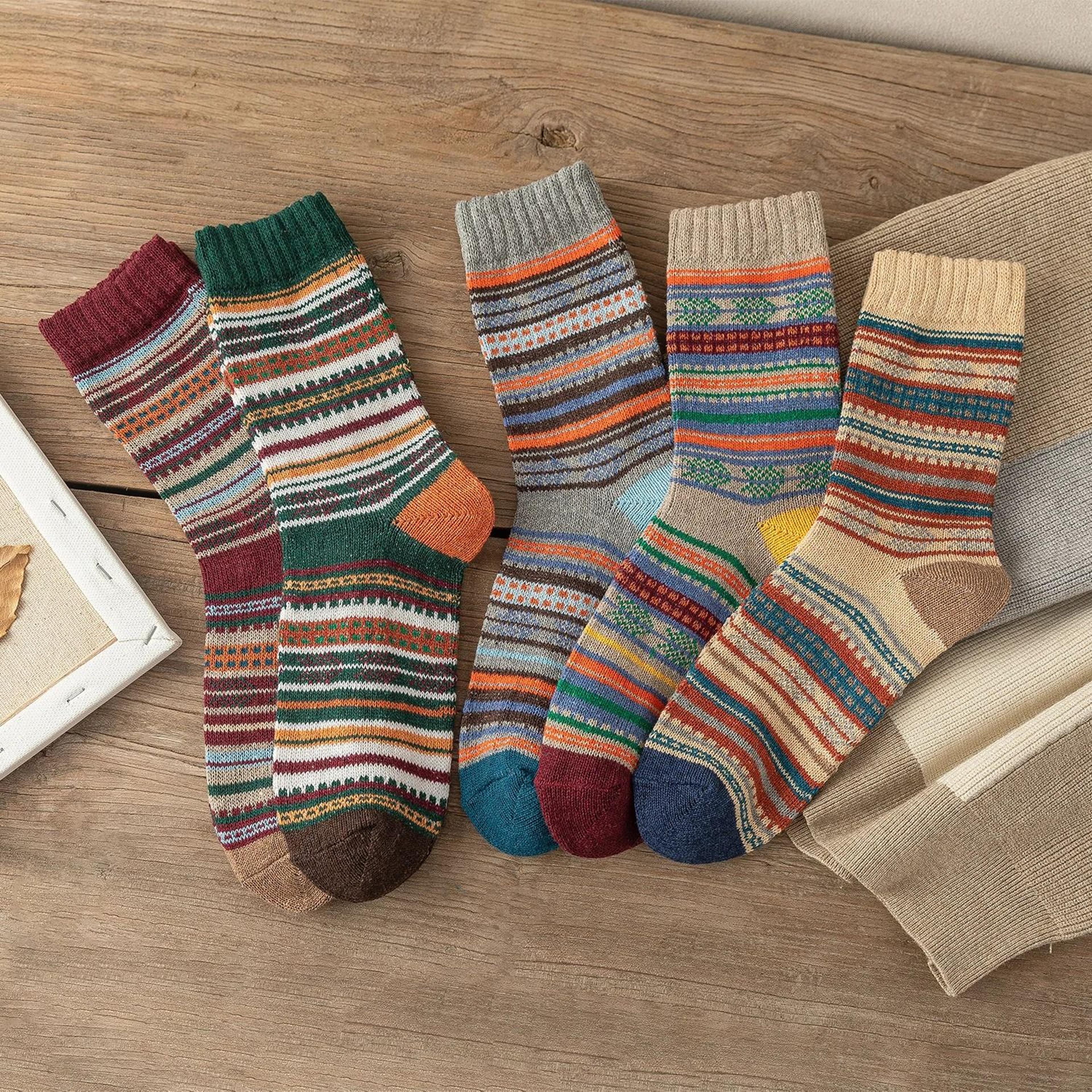 Cozy Winter Wool Socks For Men And Women 5 Pairs Set 12