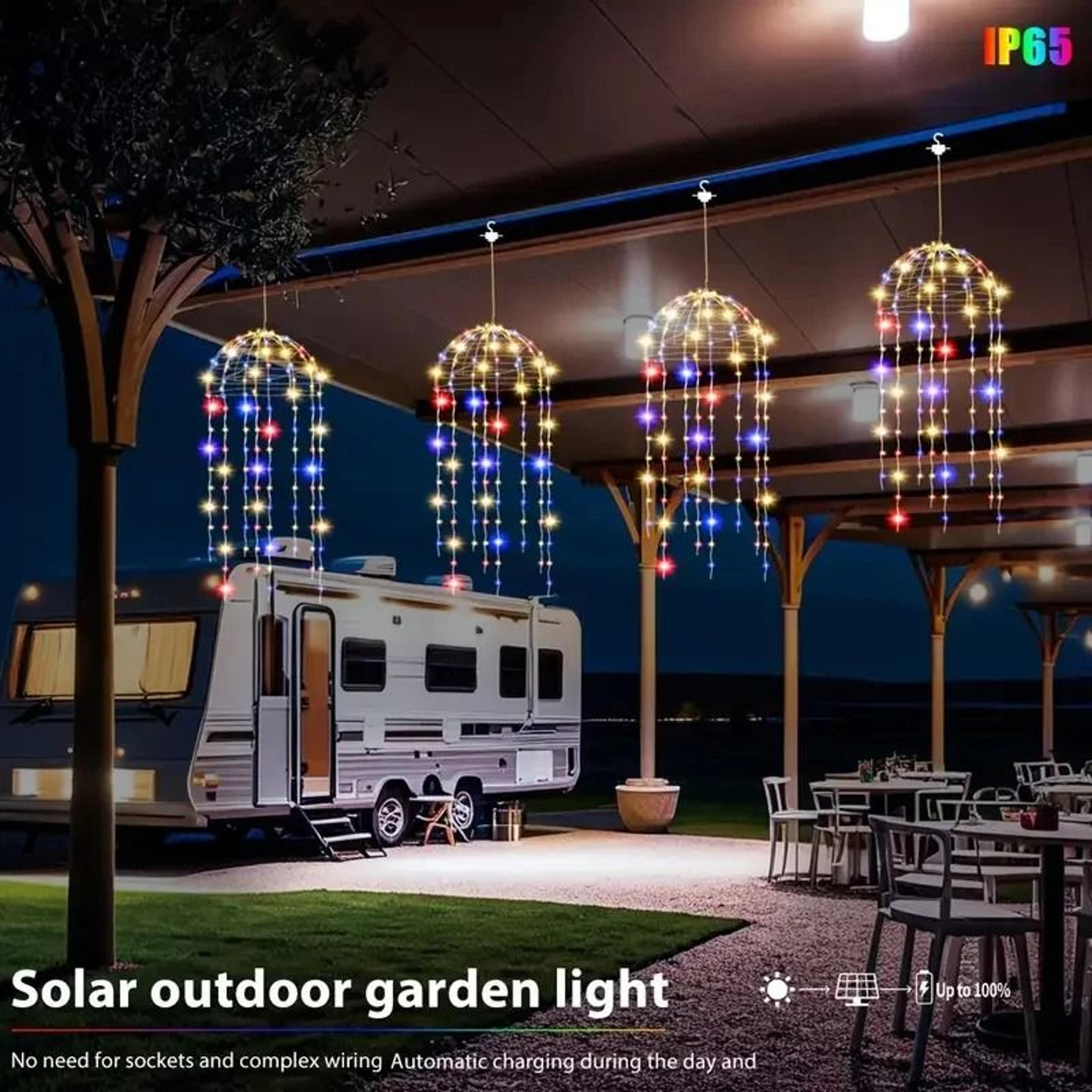 Solar Hanging Jellyfish Lights With 8 Lighting Modes For Outdoor Decoration 3