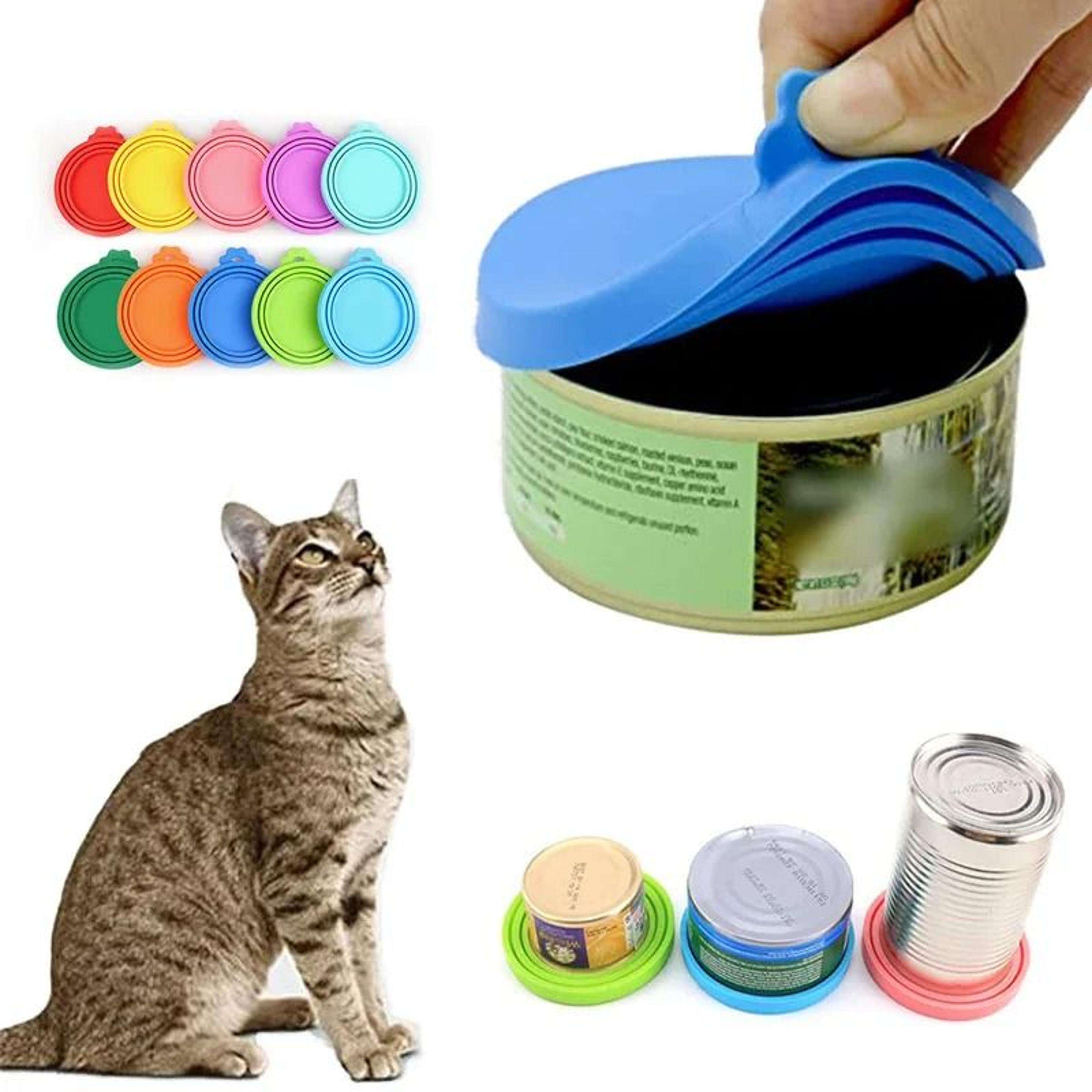 reusable pet food can cover and spoon set