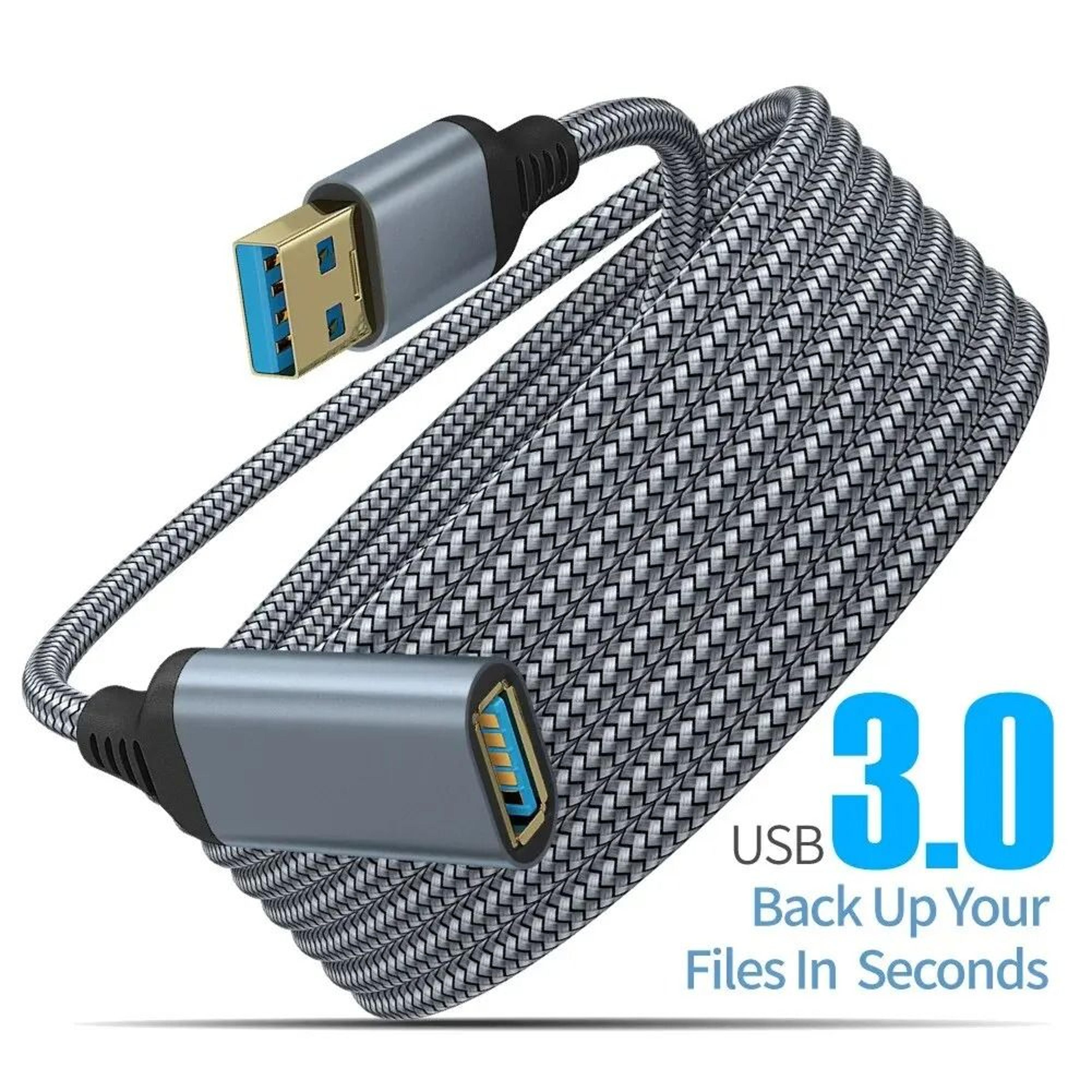 Nylon Braided USB 30 Extension Cable 1