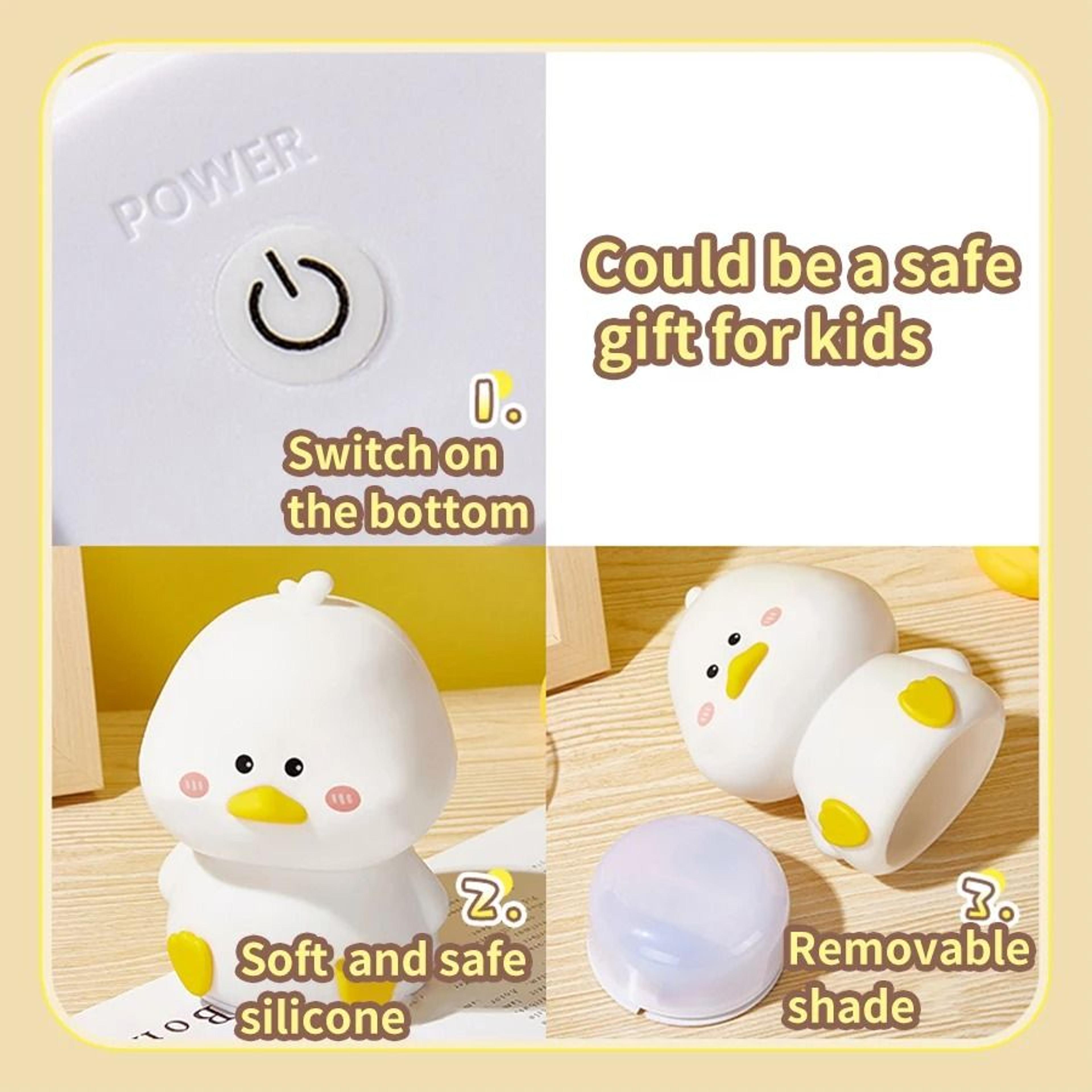 Smart Duck Silicone Rechargeable LED Night Light For Bedroom Decor 4