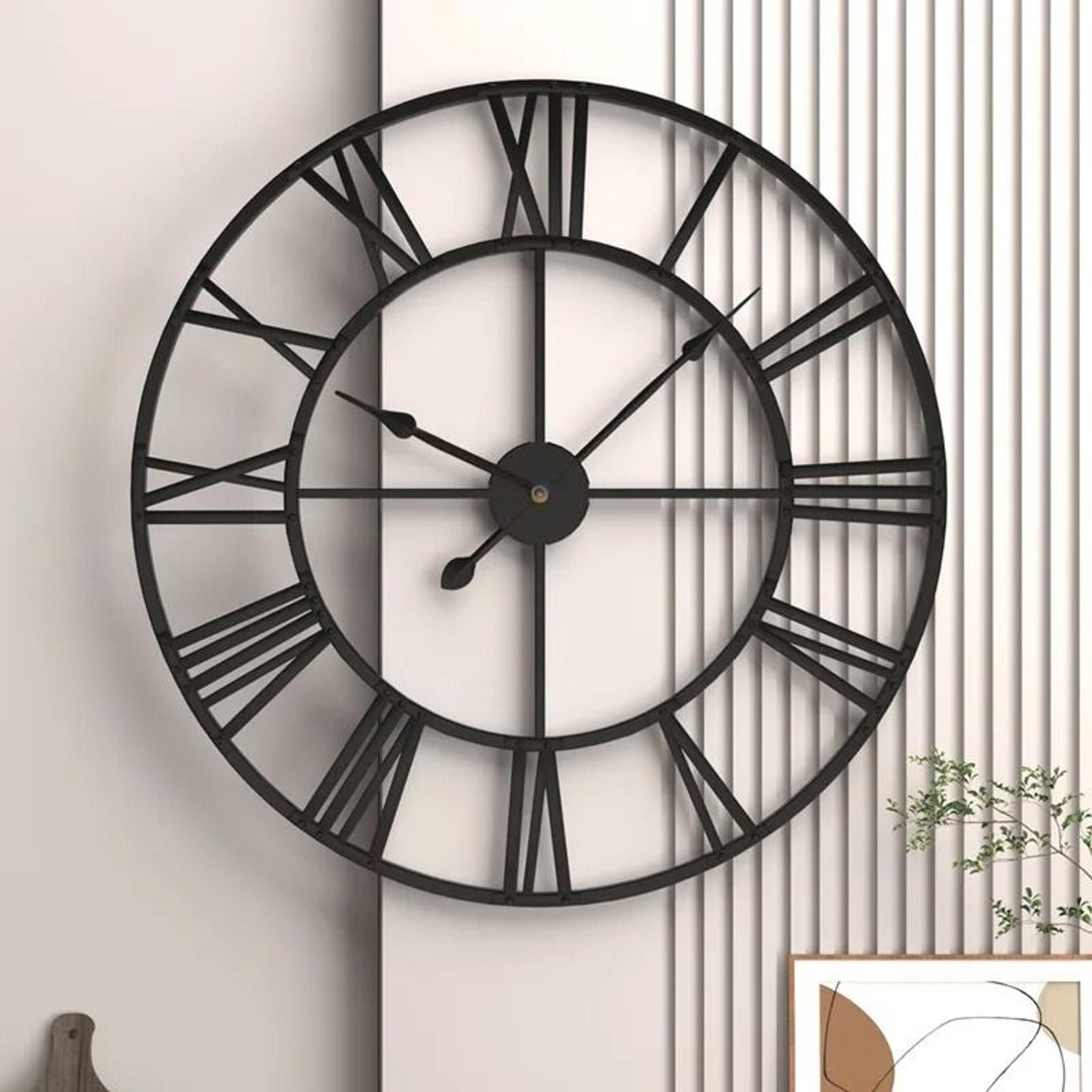 Modern Large 3D Wall Clock With Roman Numerals 1