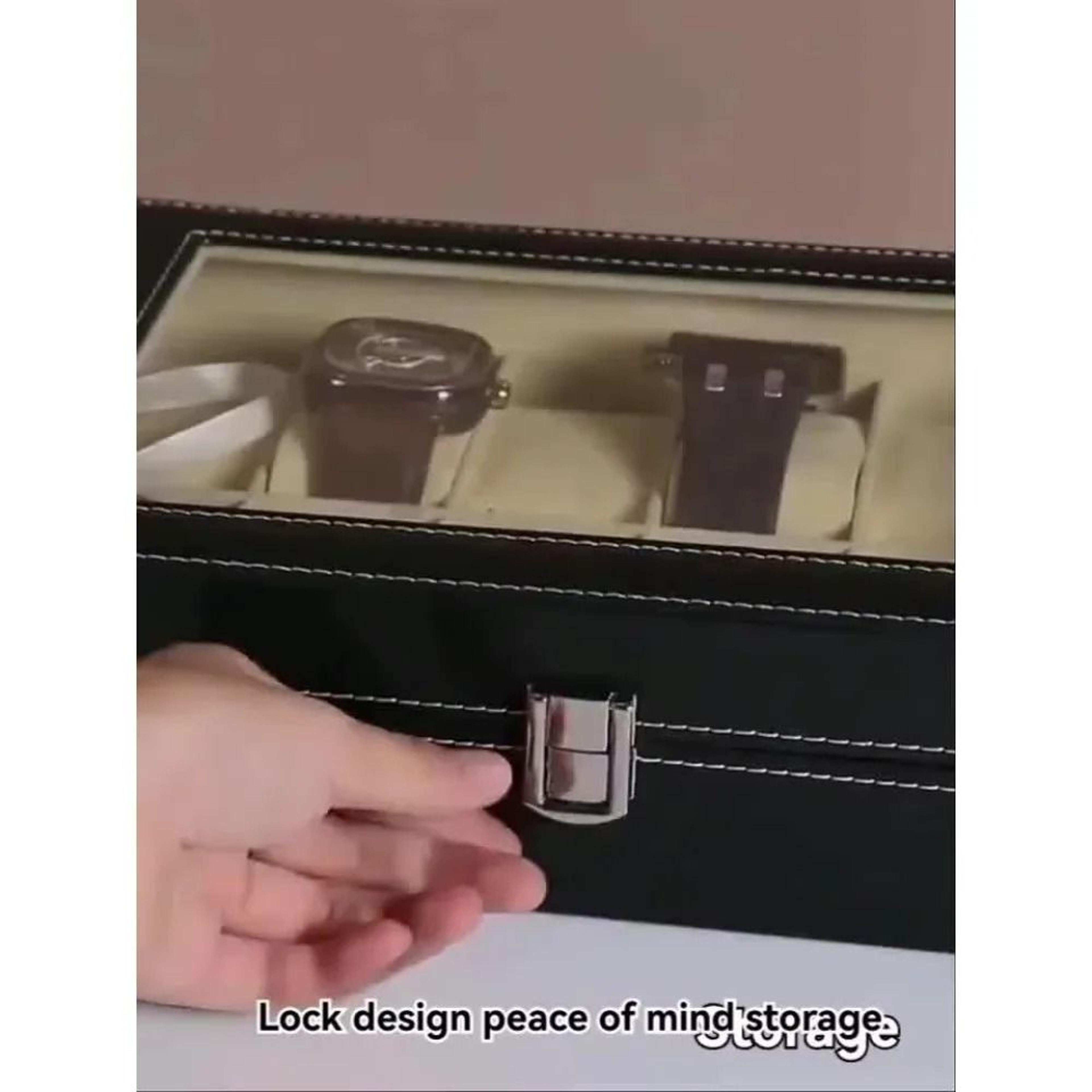 12 Slot Watch Organizer With Lock And Removable Pillows 5