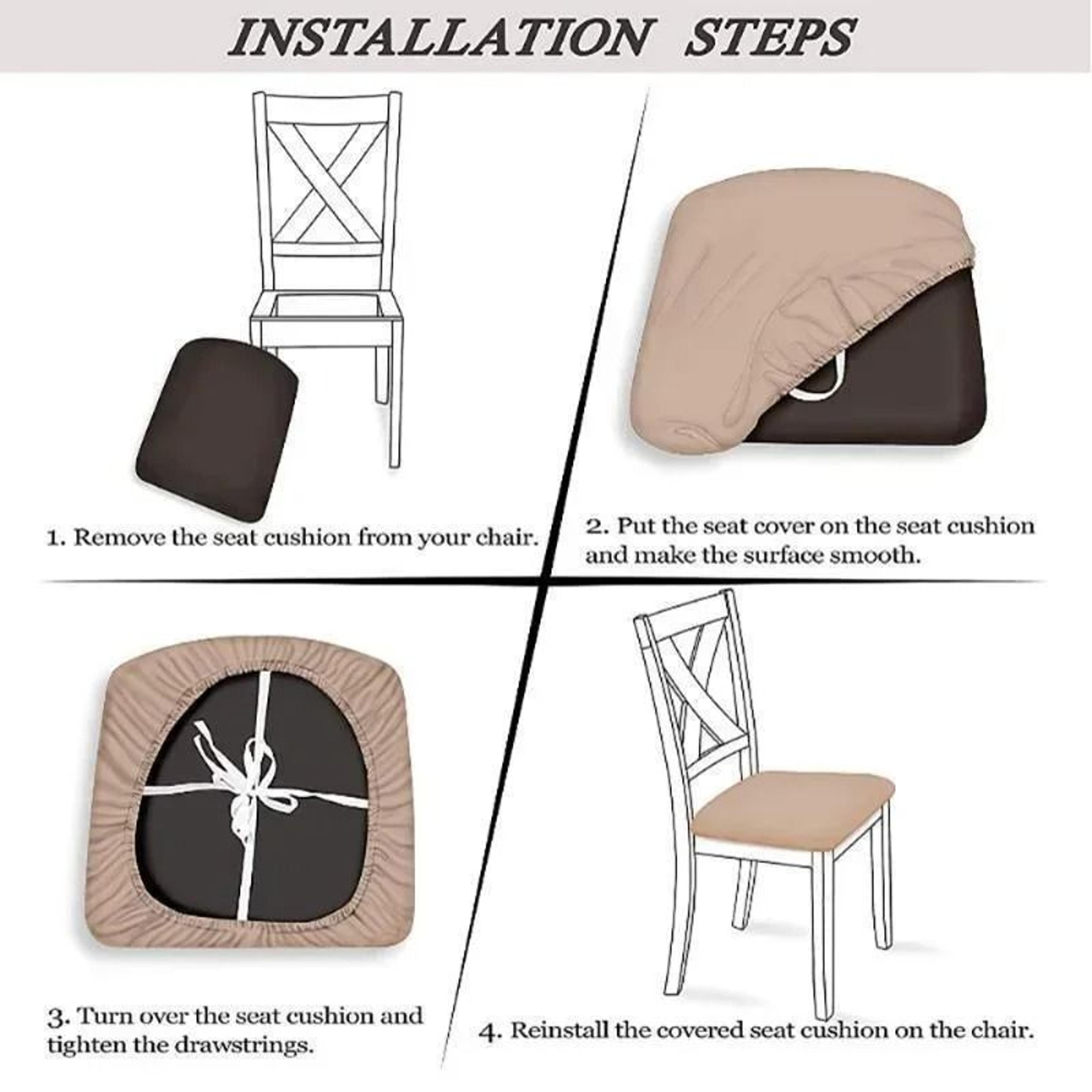 Stretchable Jacquard Dining Chair Seat Cover 5