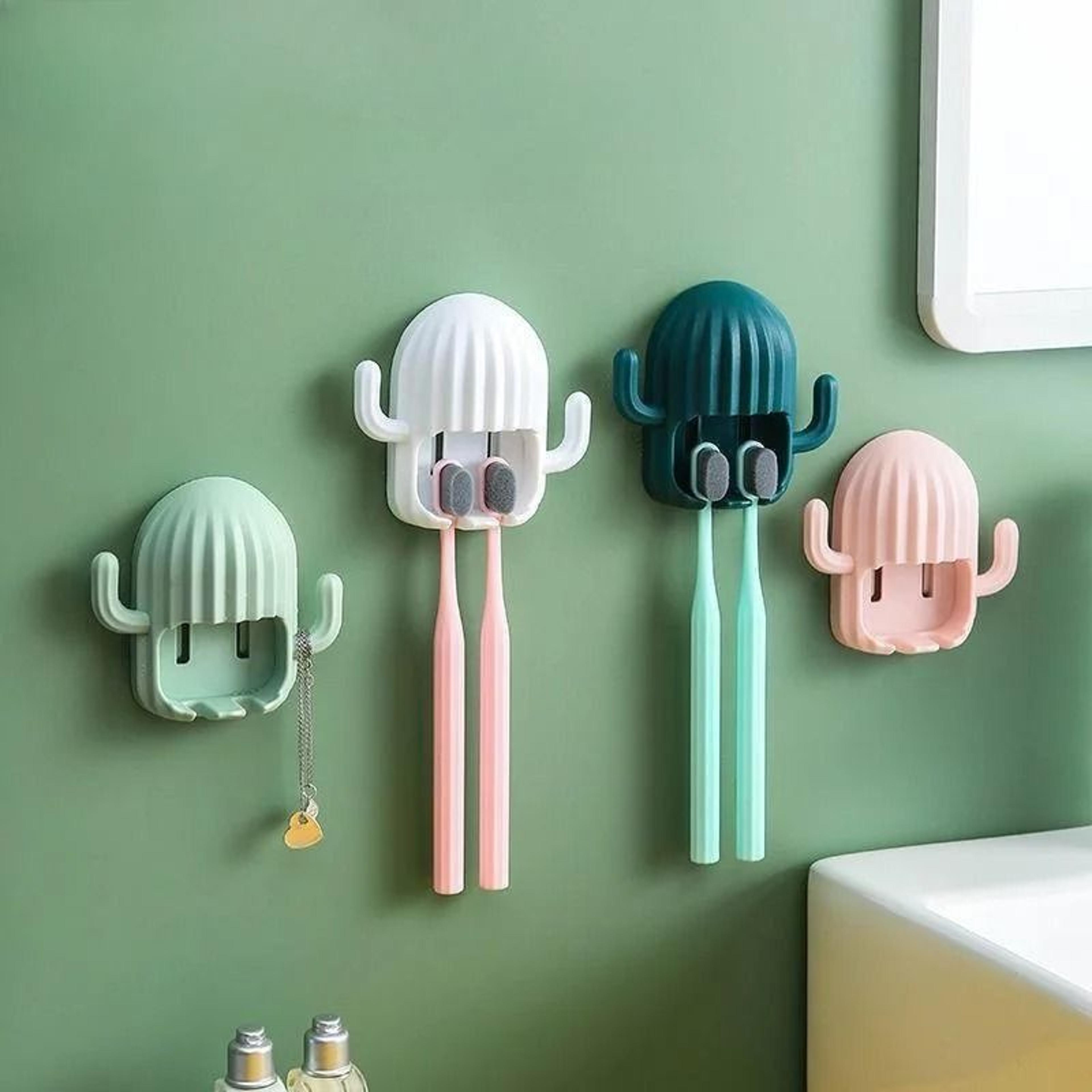 Cactus Toothbrush Holder Wall Mounted Self Adhesive 0