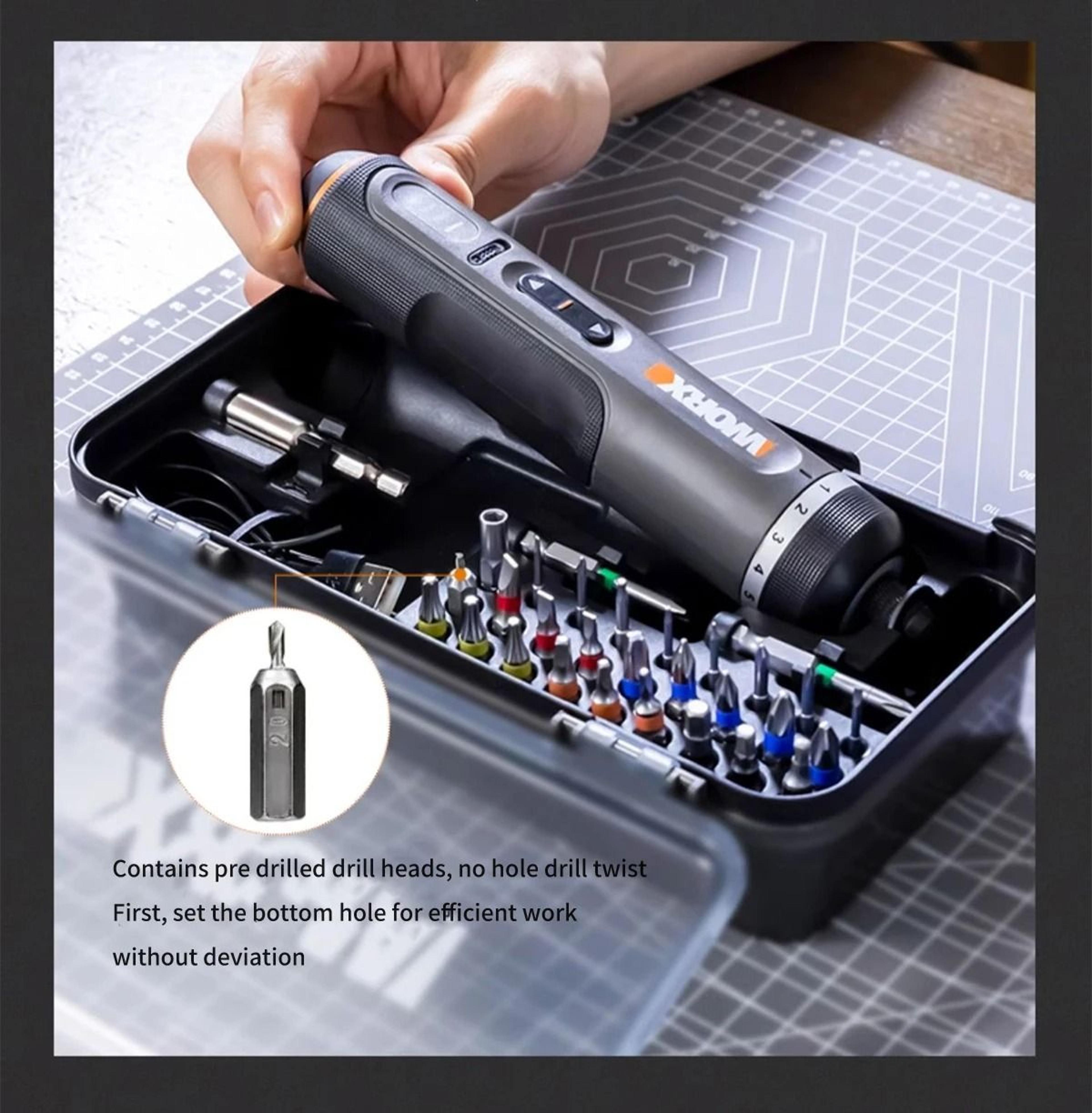 Smart Rechargeable Electric Screwdriver Kit With 30 Piece Bit Set 3
