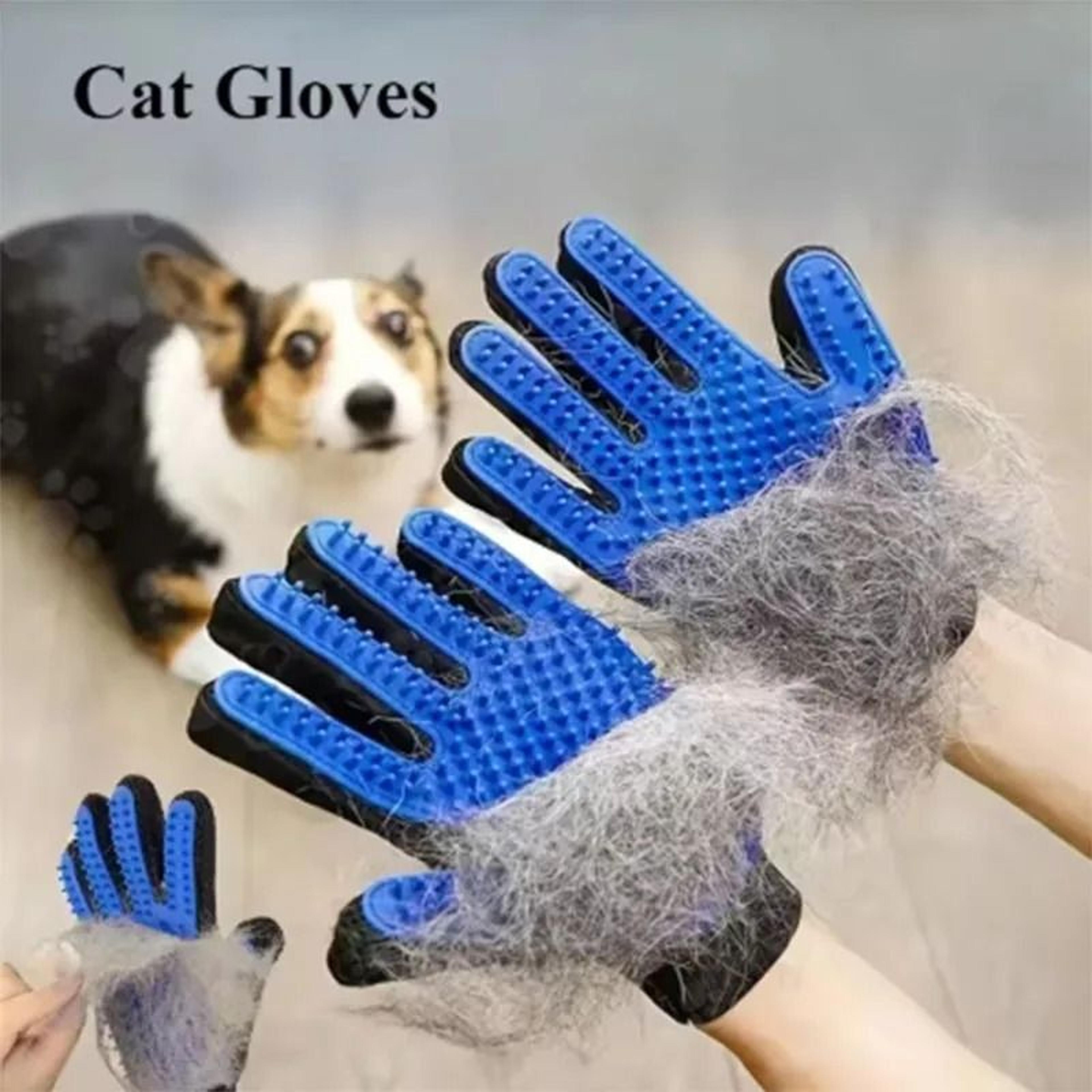 pet grooming glove for easy hair removal and massage
