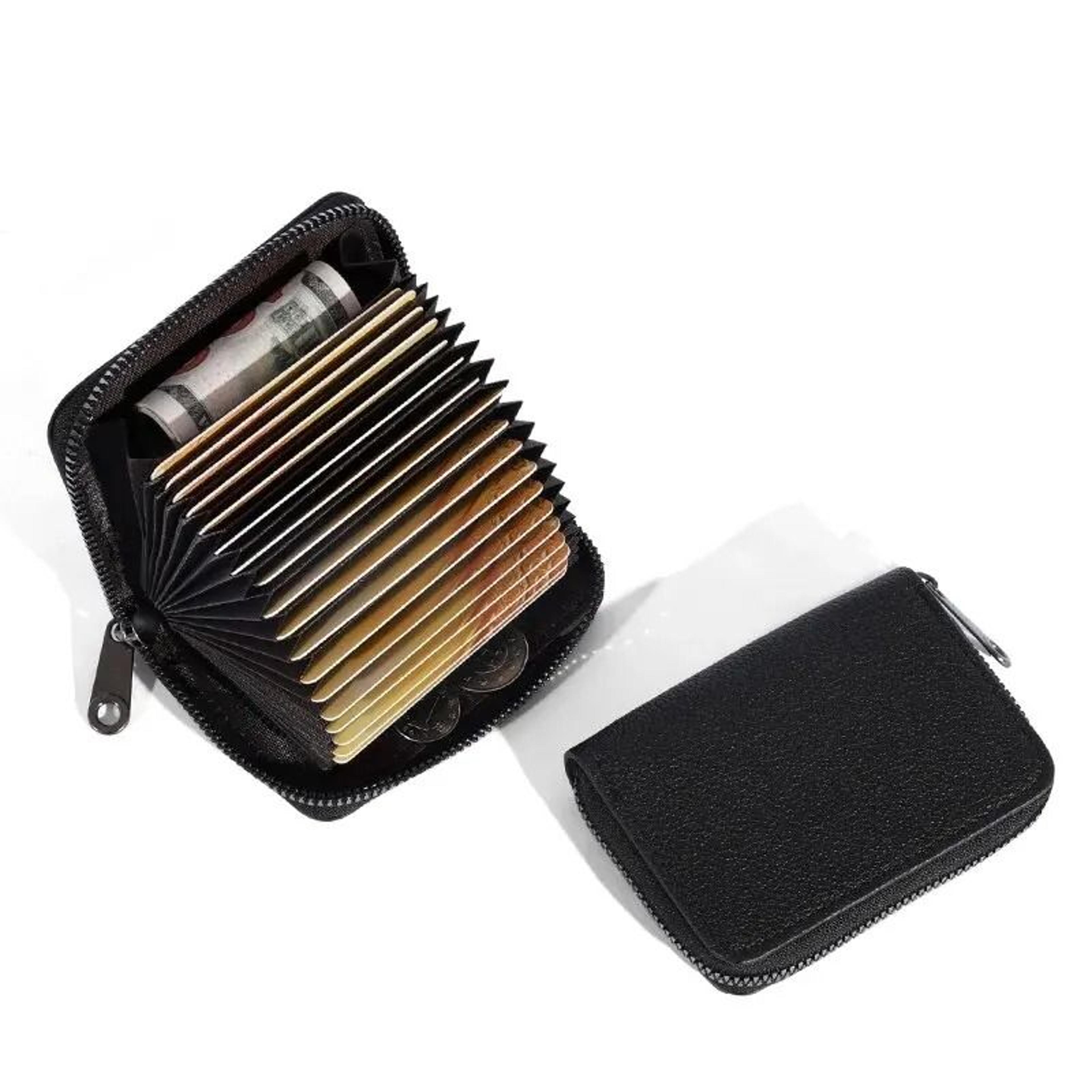 PU Leather Card Holder Wallet With 20 Slots And Coin Pouch 5