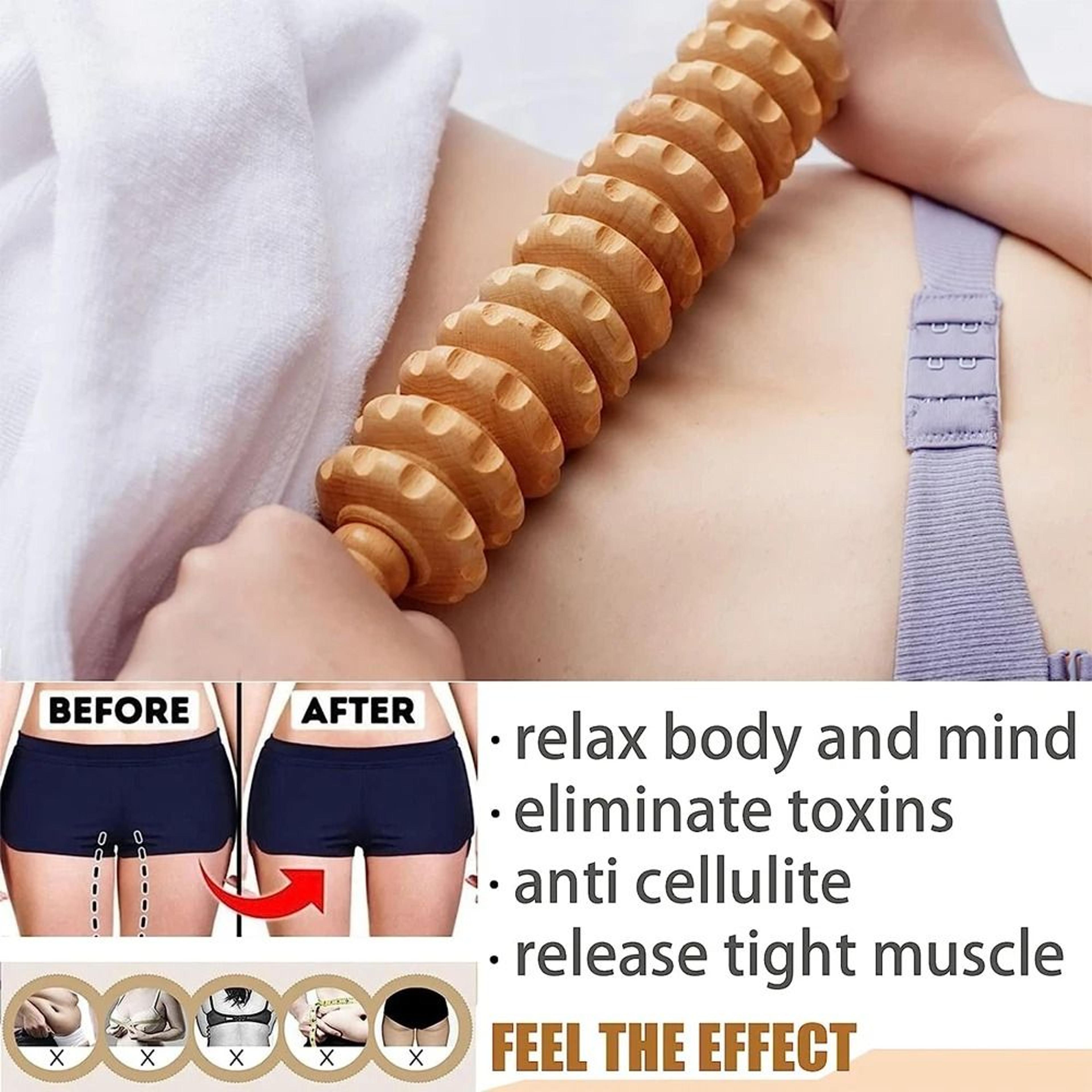 Wooden Therapy Roller For Lymphatic Drainage And Muscle Relaxation 2
