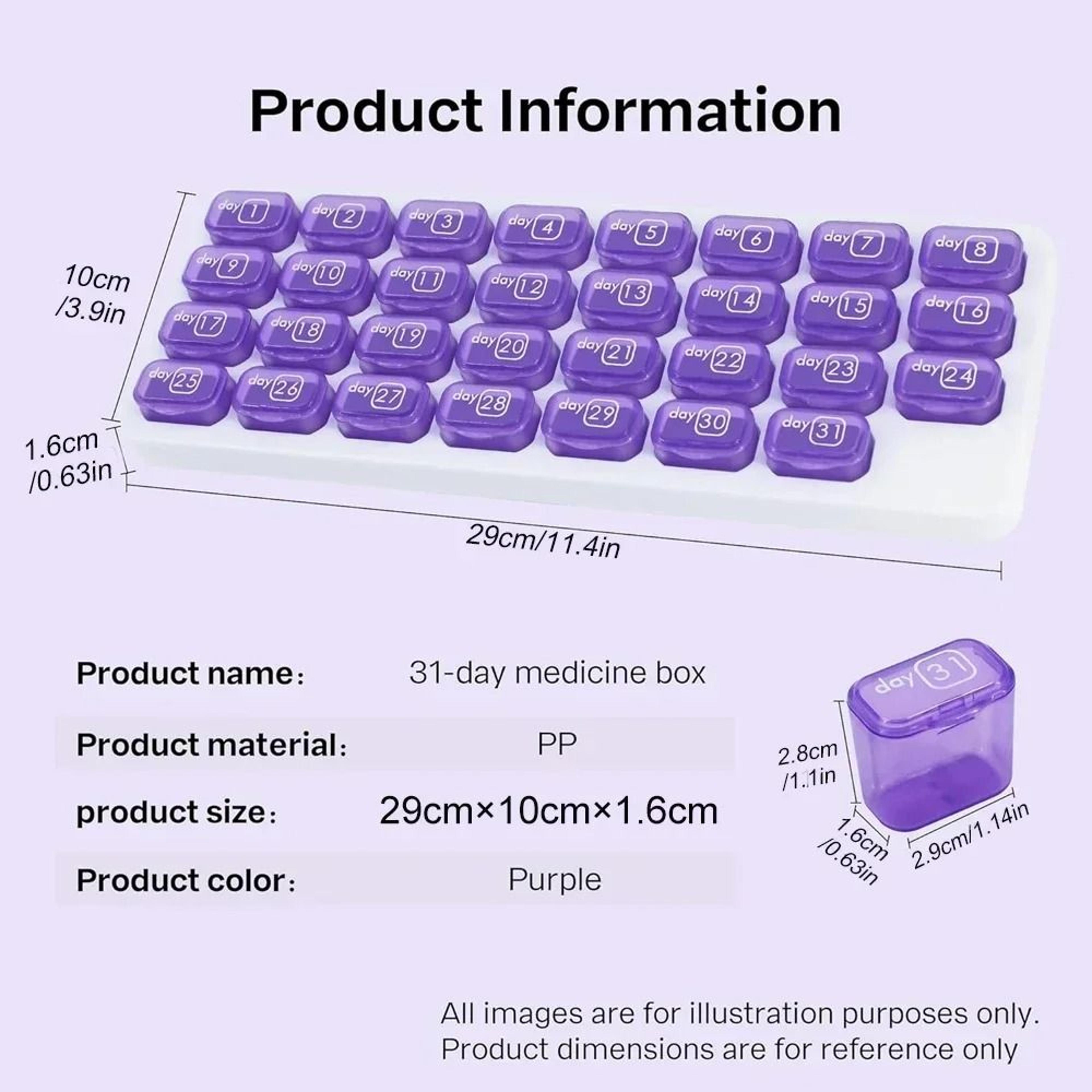 Monthly Medicine Organizer With Removable Daily Compartments 1