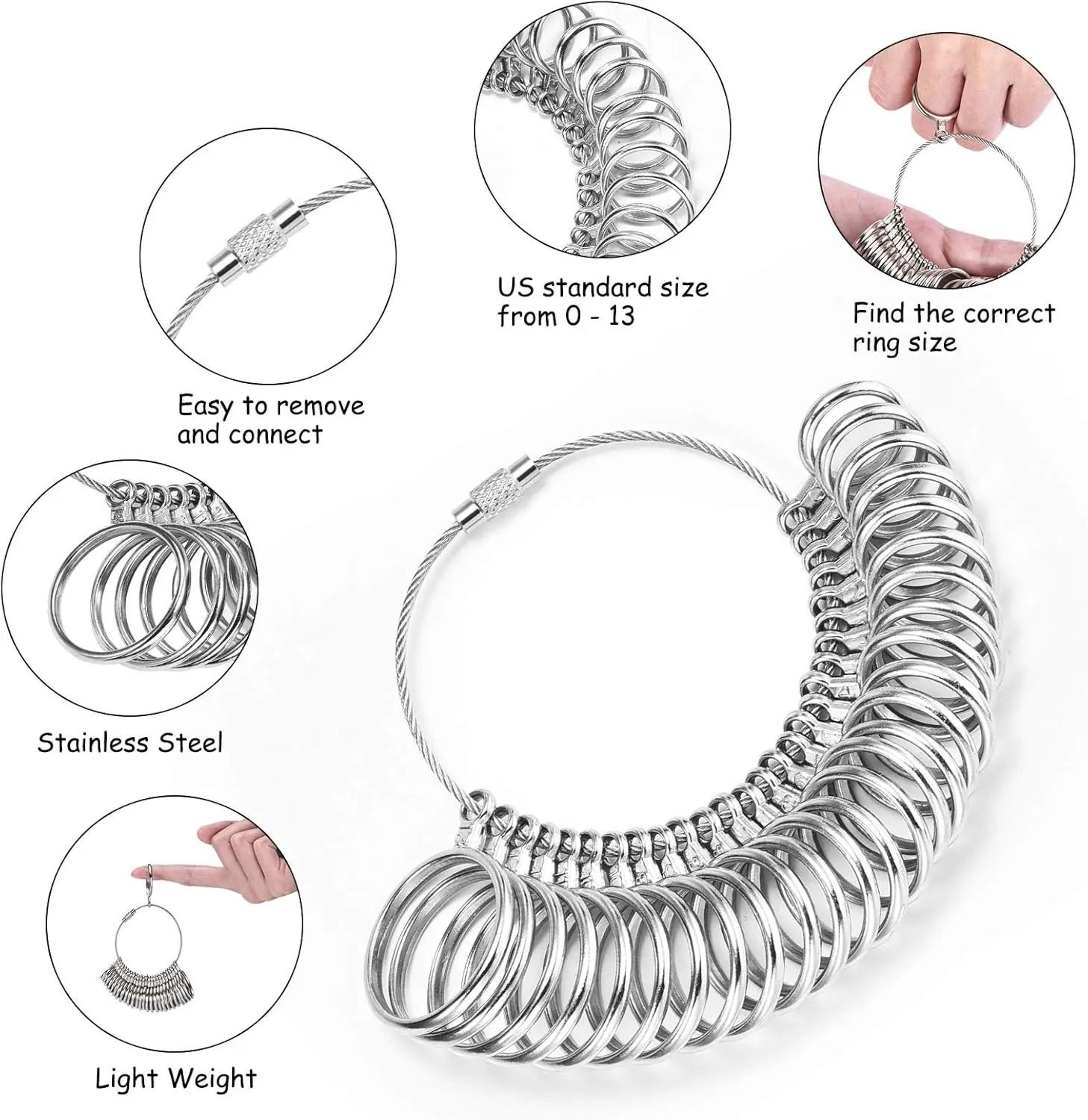 Aluminum Ring Measuring Kit With Mandrel And Finger Gauge 1