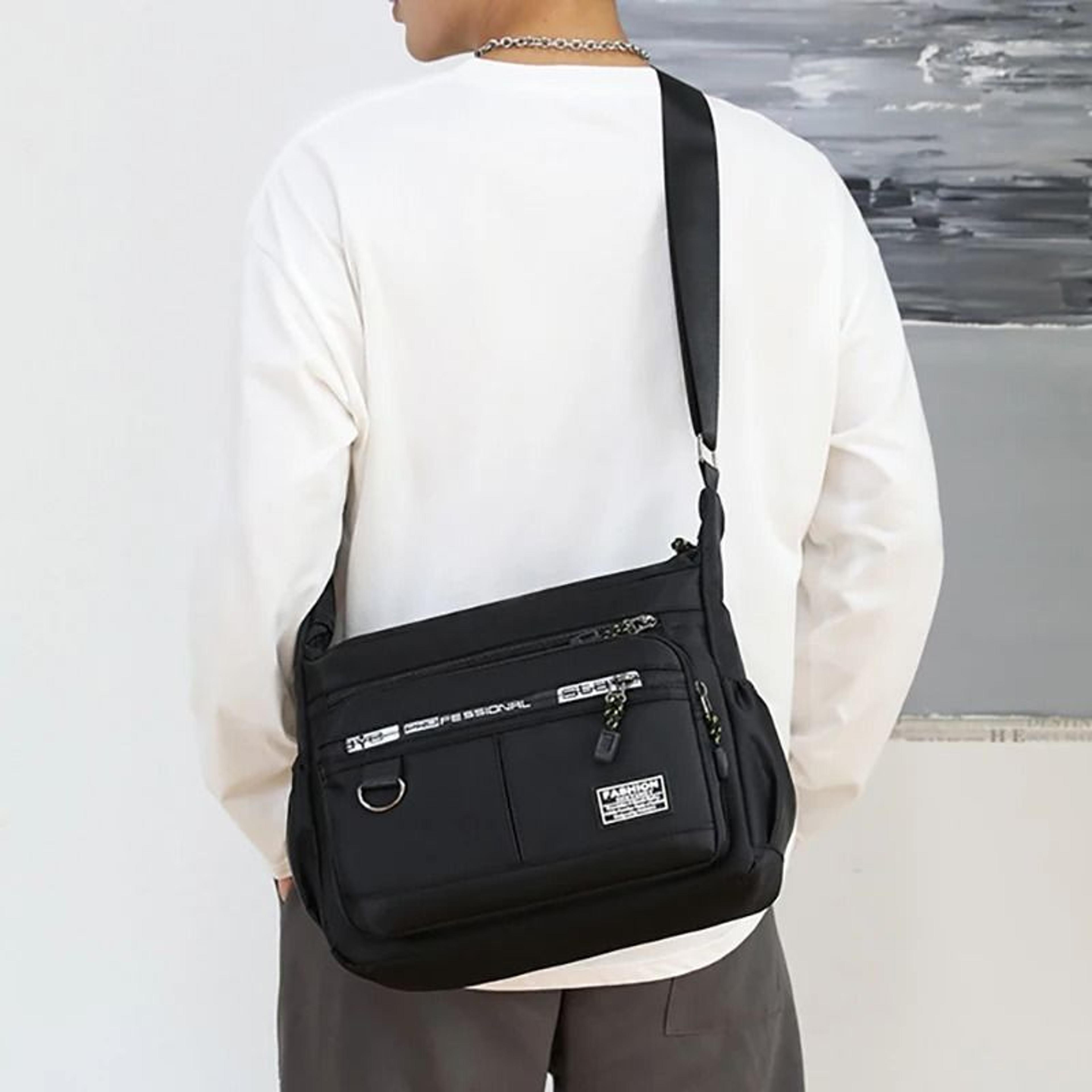 Oxford Shoulder Bag Large Capacity Mens Casual Multi Layer Pocket Single Shoulder Crossbody Luxury  1