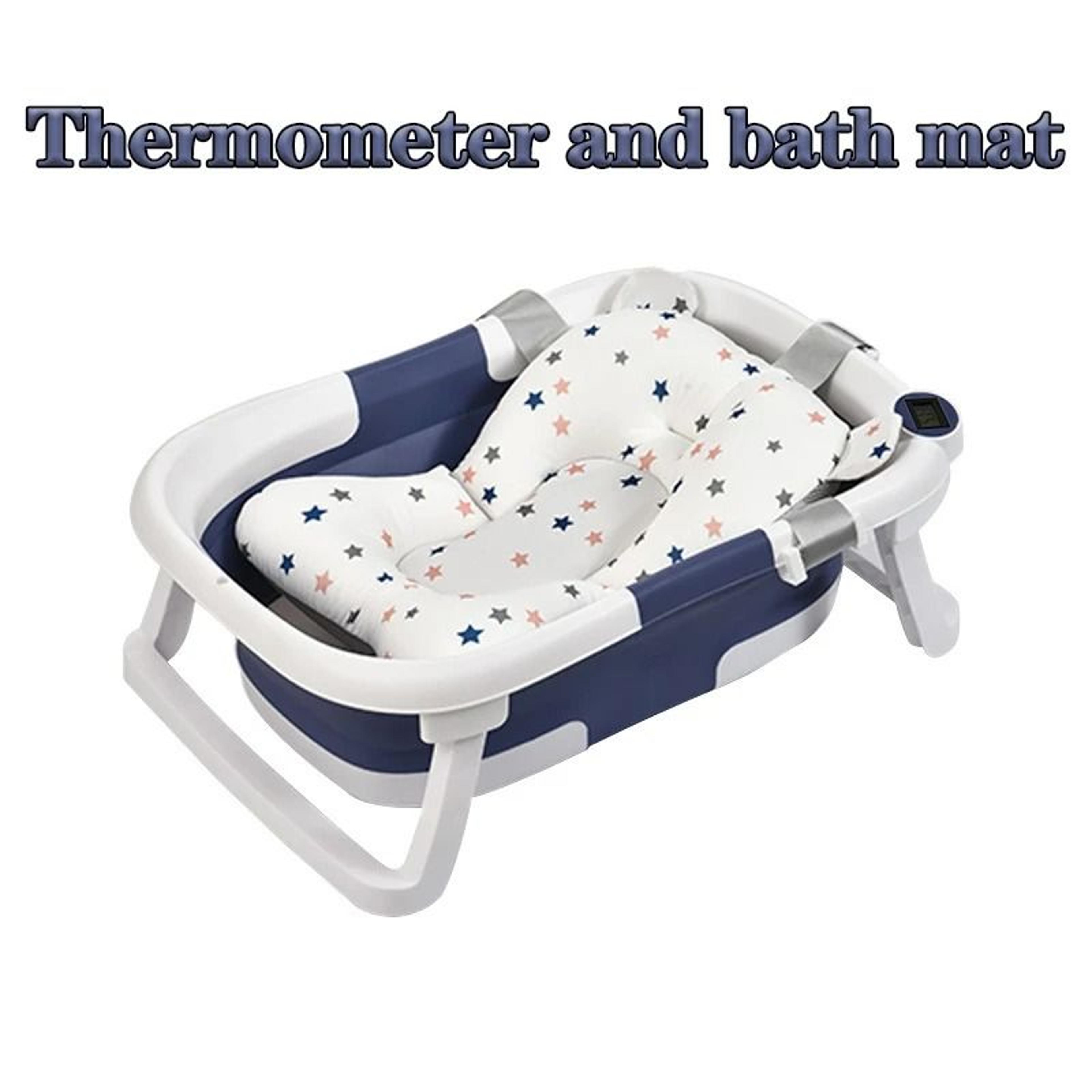 Smart Folding Baby Bath Tub With RealTime Temperature Display And NonSlip Mat 11