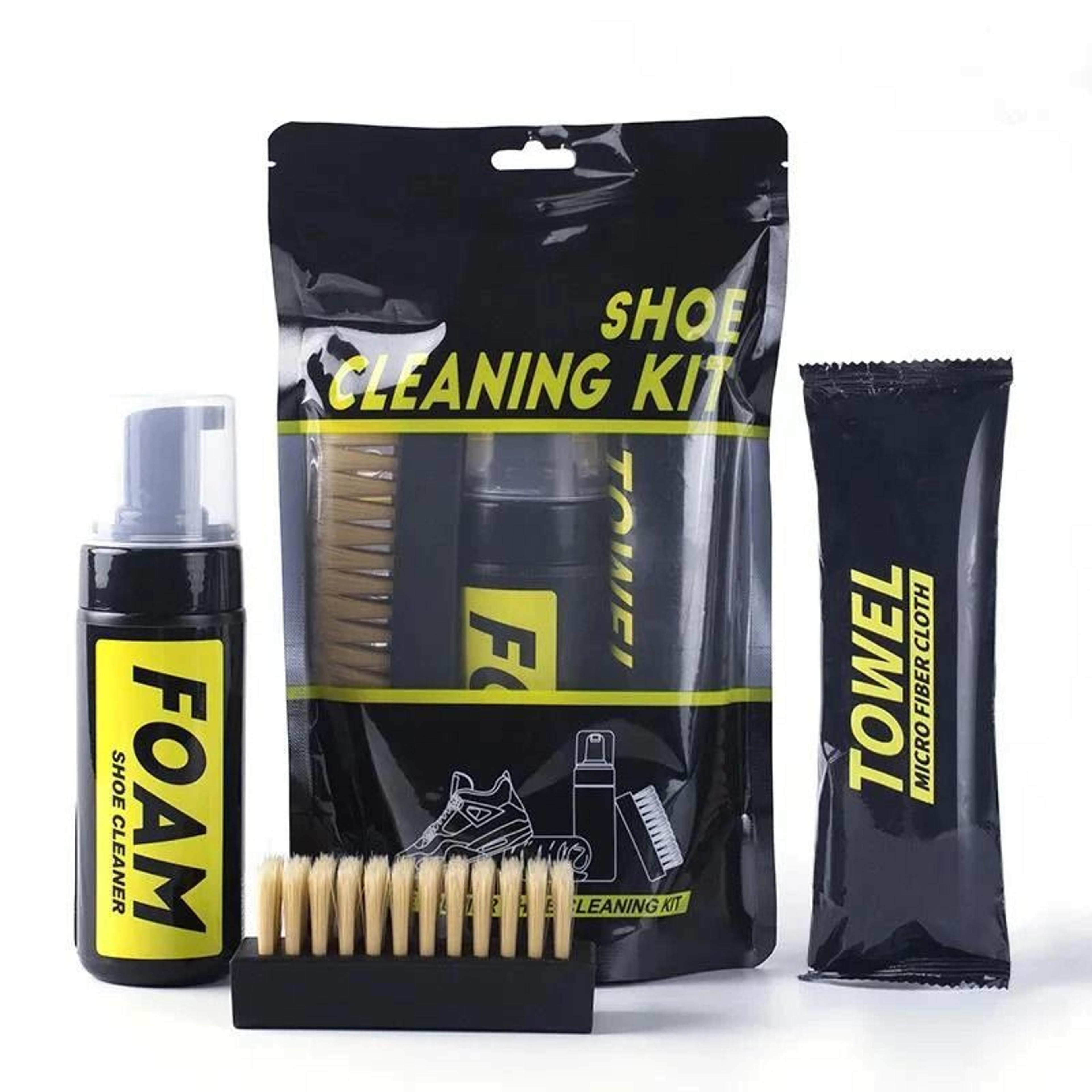 WaterFree Foam Shoe Cleaning Set With Brush And Cloth For White Shoes And Boots 2