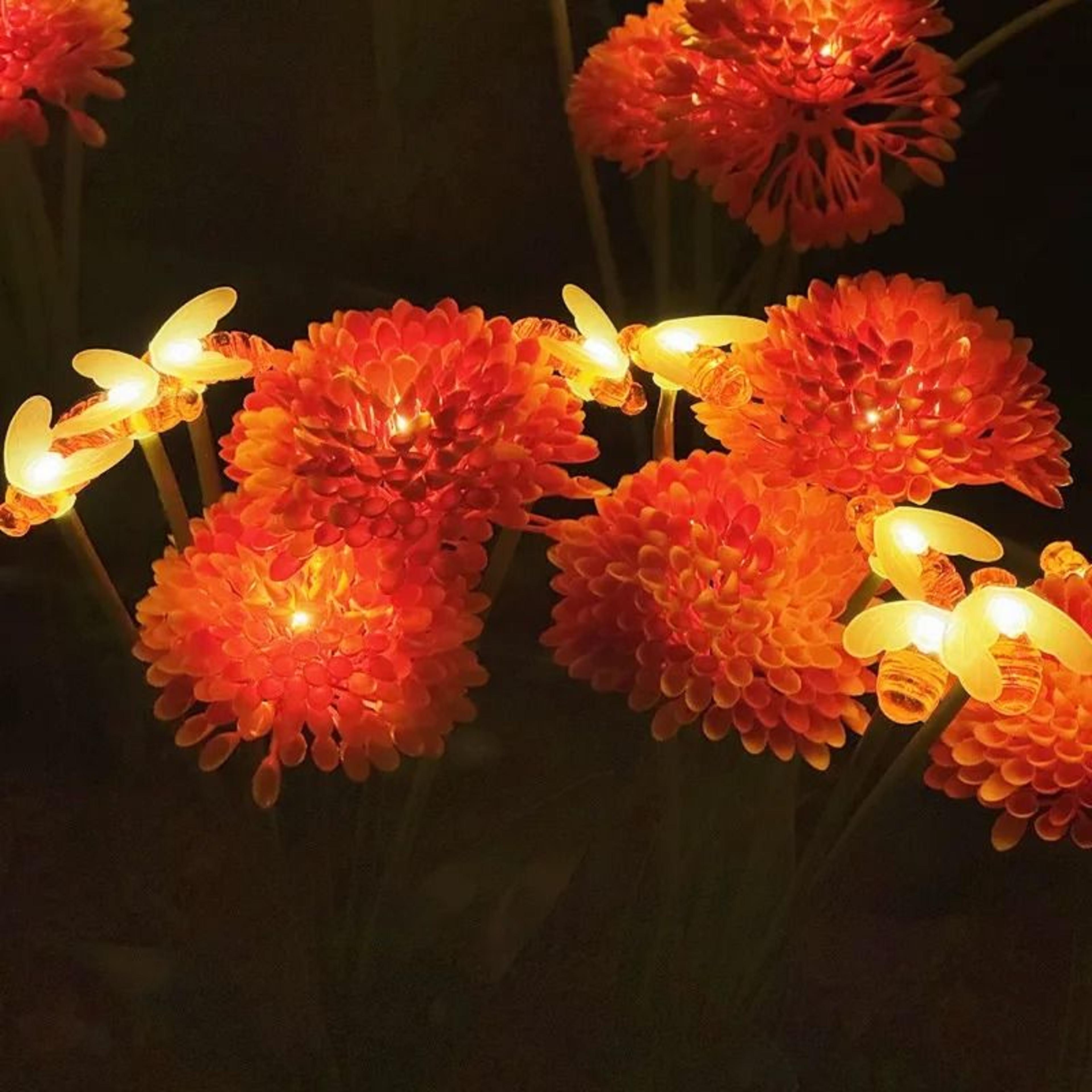 Solar Garden Bee Flower Light Decorative Outdoor Lamp For Yard And Patio 1