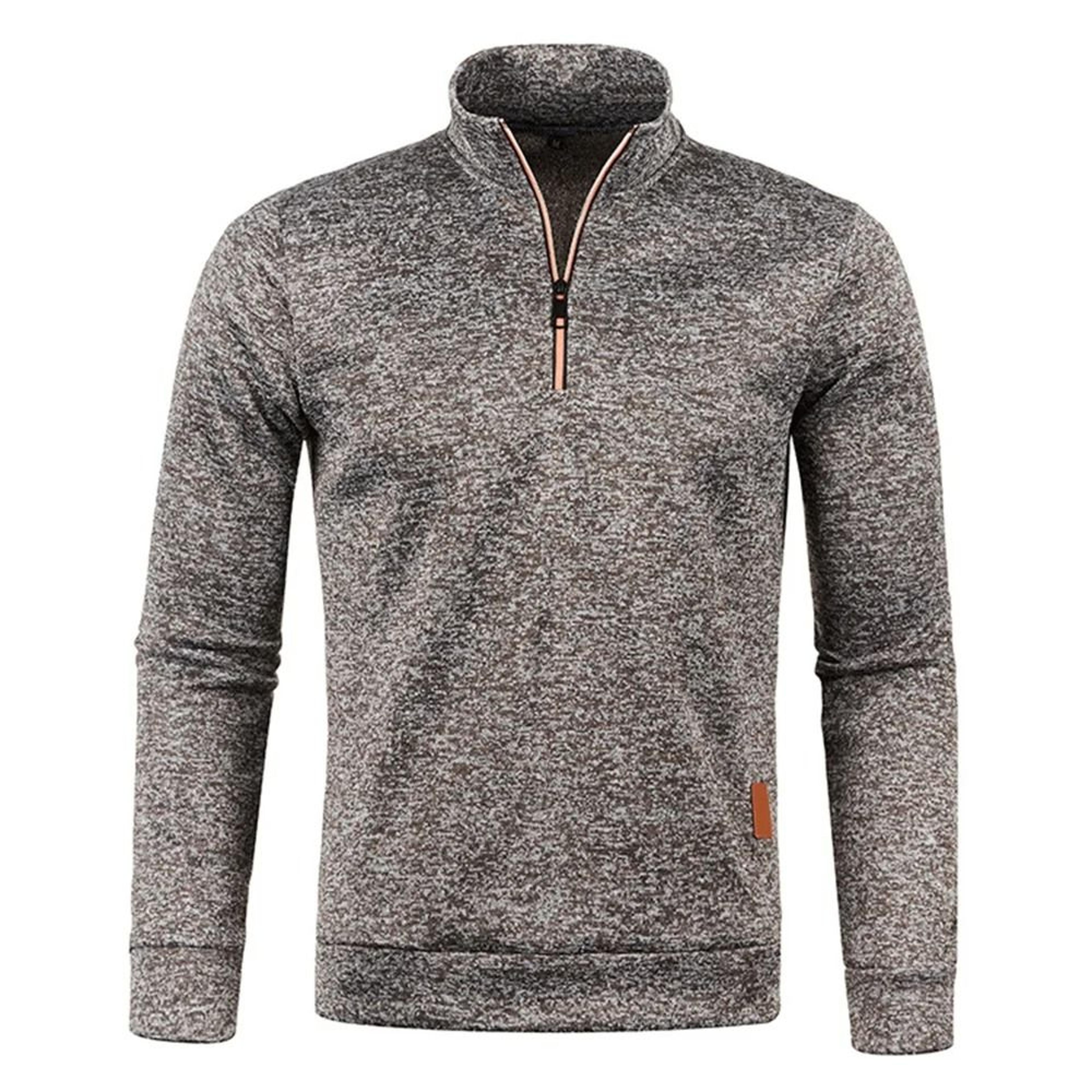 Mens Half Zip Pullover Sweatshirt With Turtleneck Collar 5