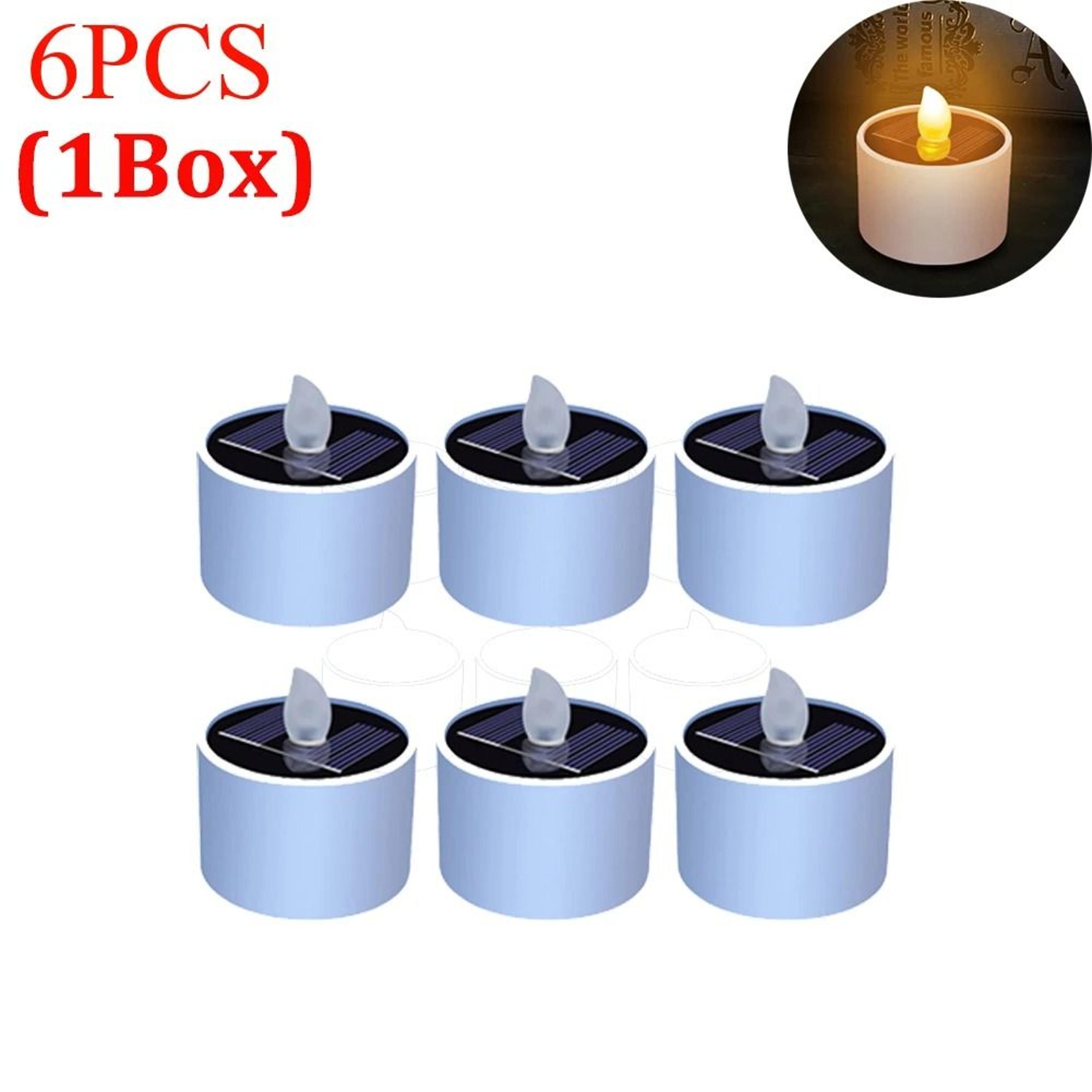 Solar Tea Light LED Candles Waterproof Outdoor Set 6