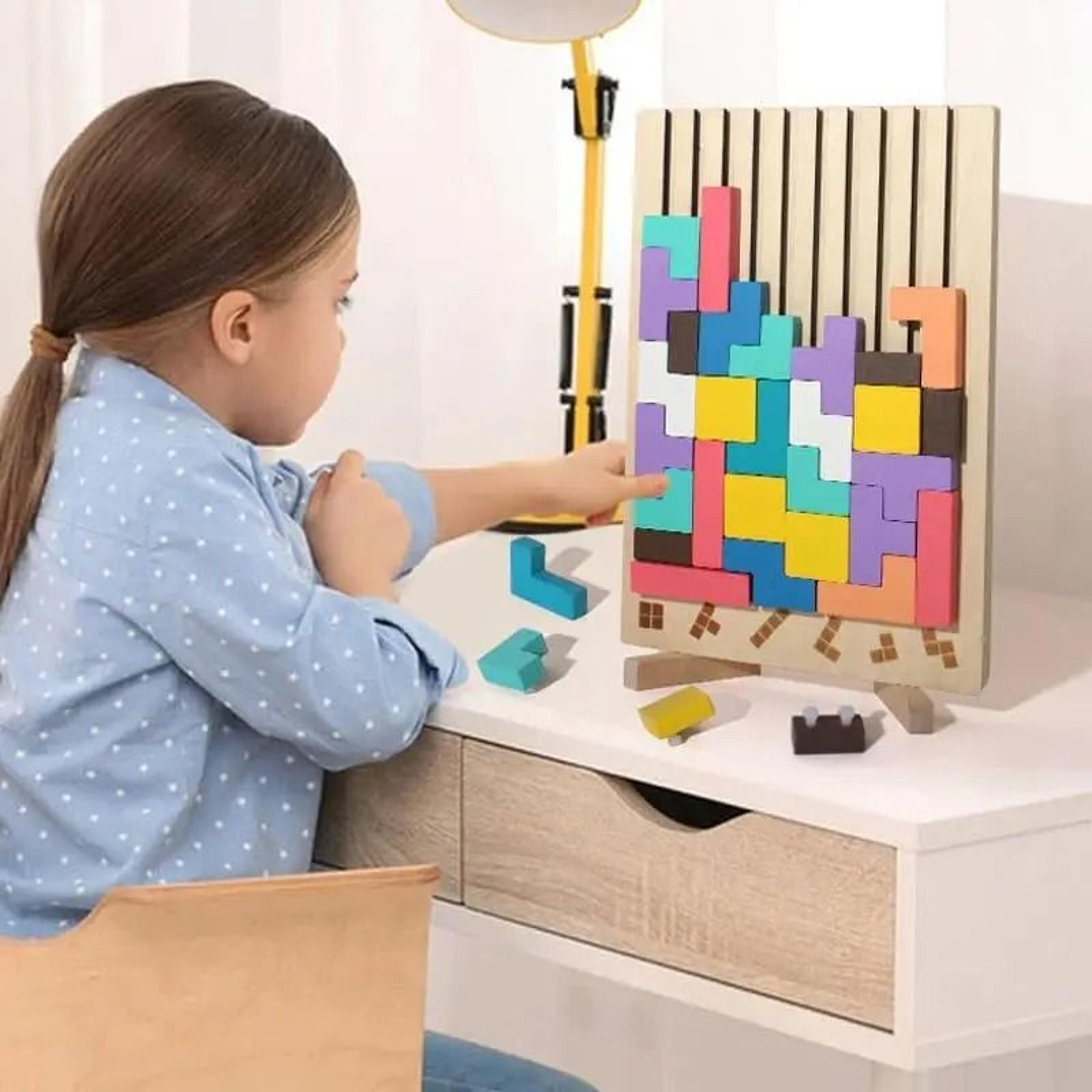 Wooden Puzzle Stacking Game For Family Activity 6