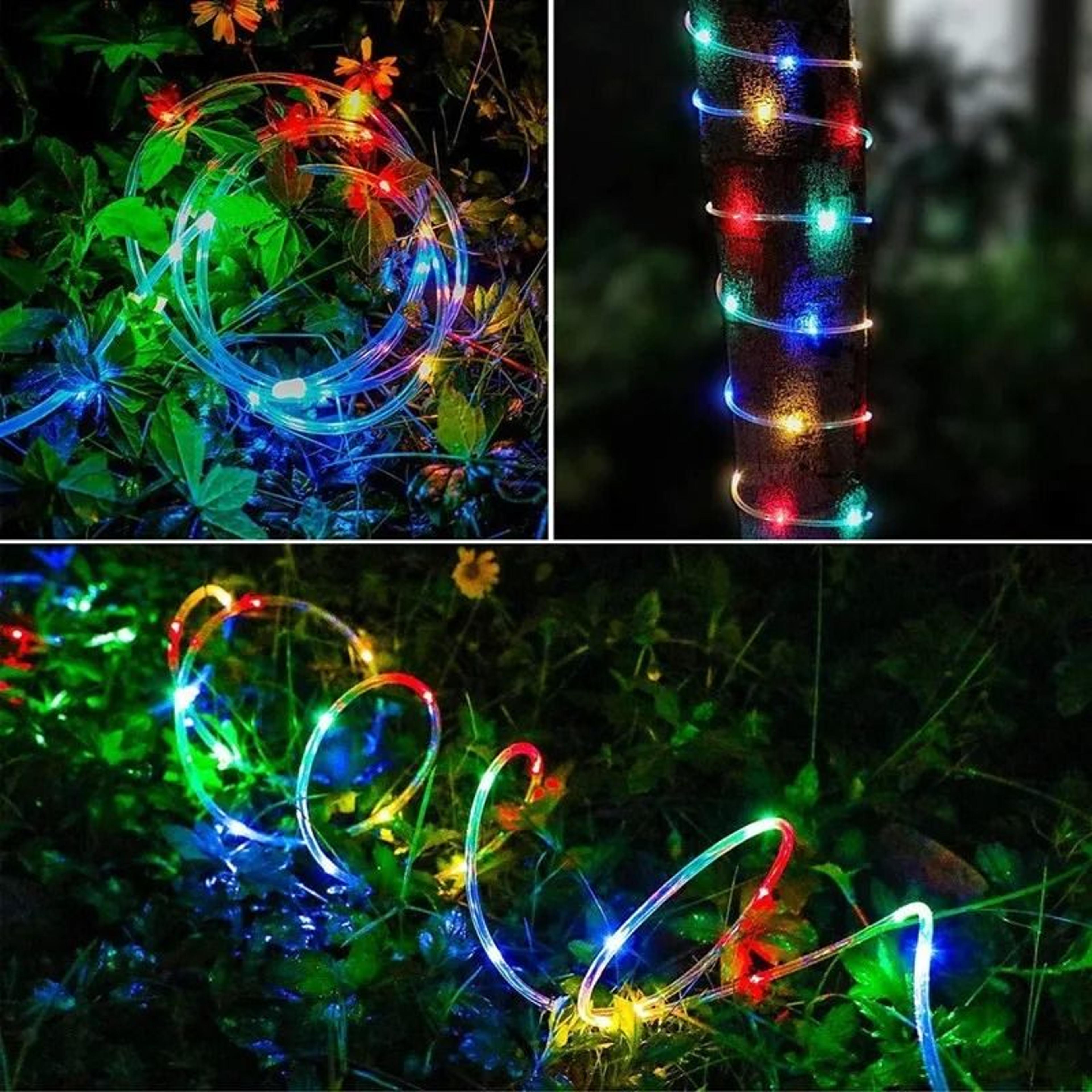 Solar String Lights Outdoor Waterproof LED Rope Lamp 5