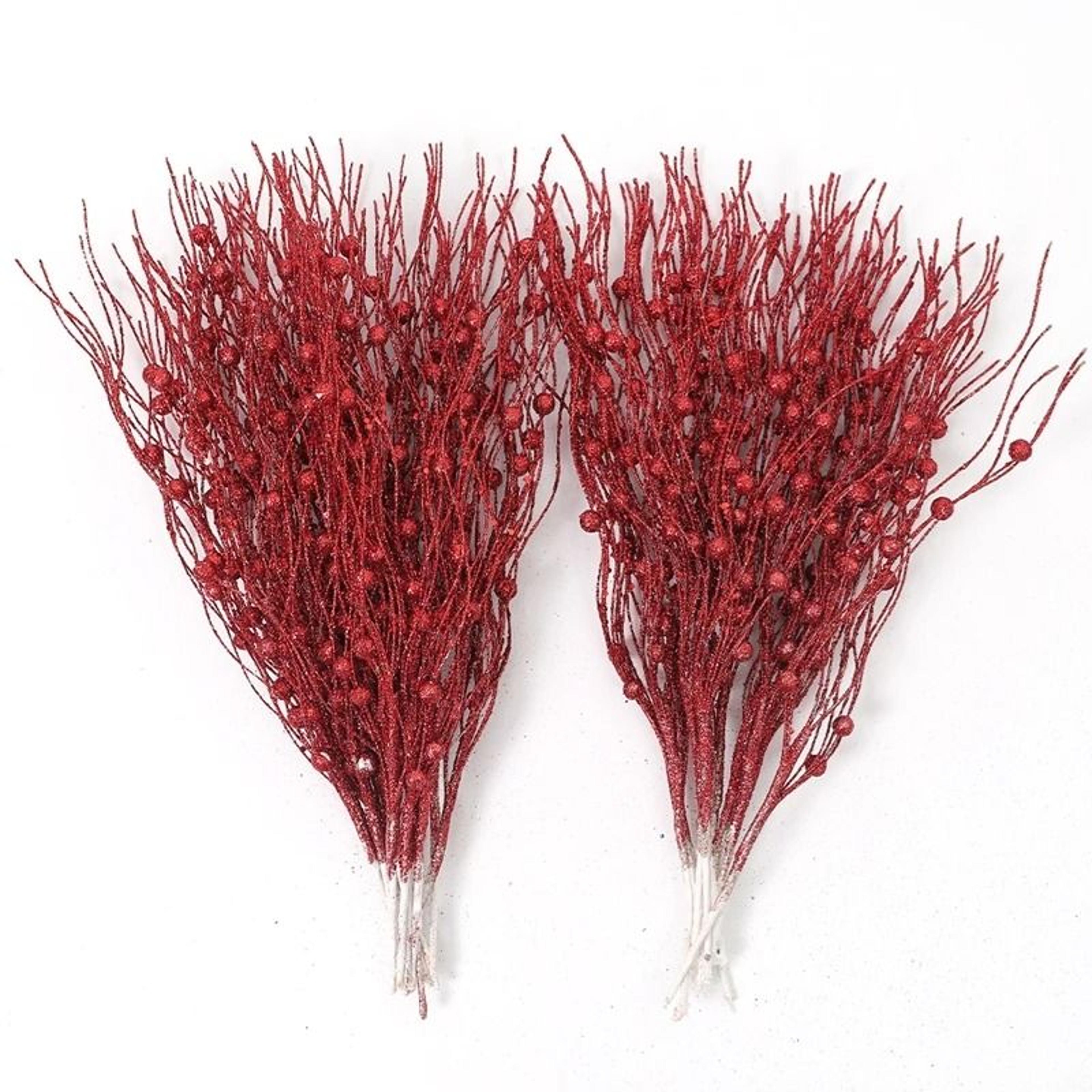 Glitter Artificial Berry Bouquet Decoration For Christmas And Holiday Crafts 15