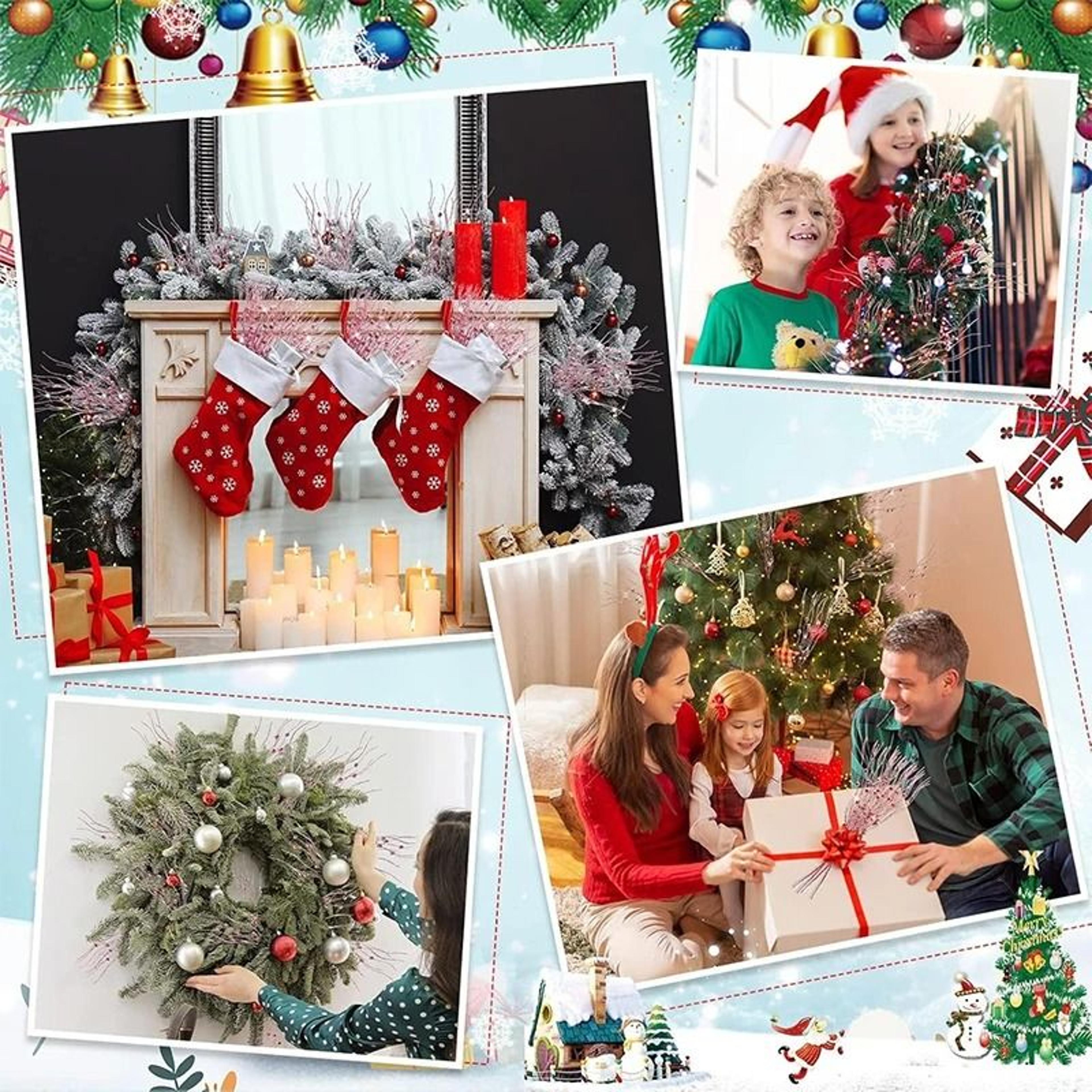 Glitter Artificial Berry Bouquet Decoration For Christmas And Holiday Crafts 3