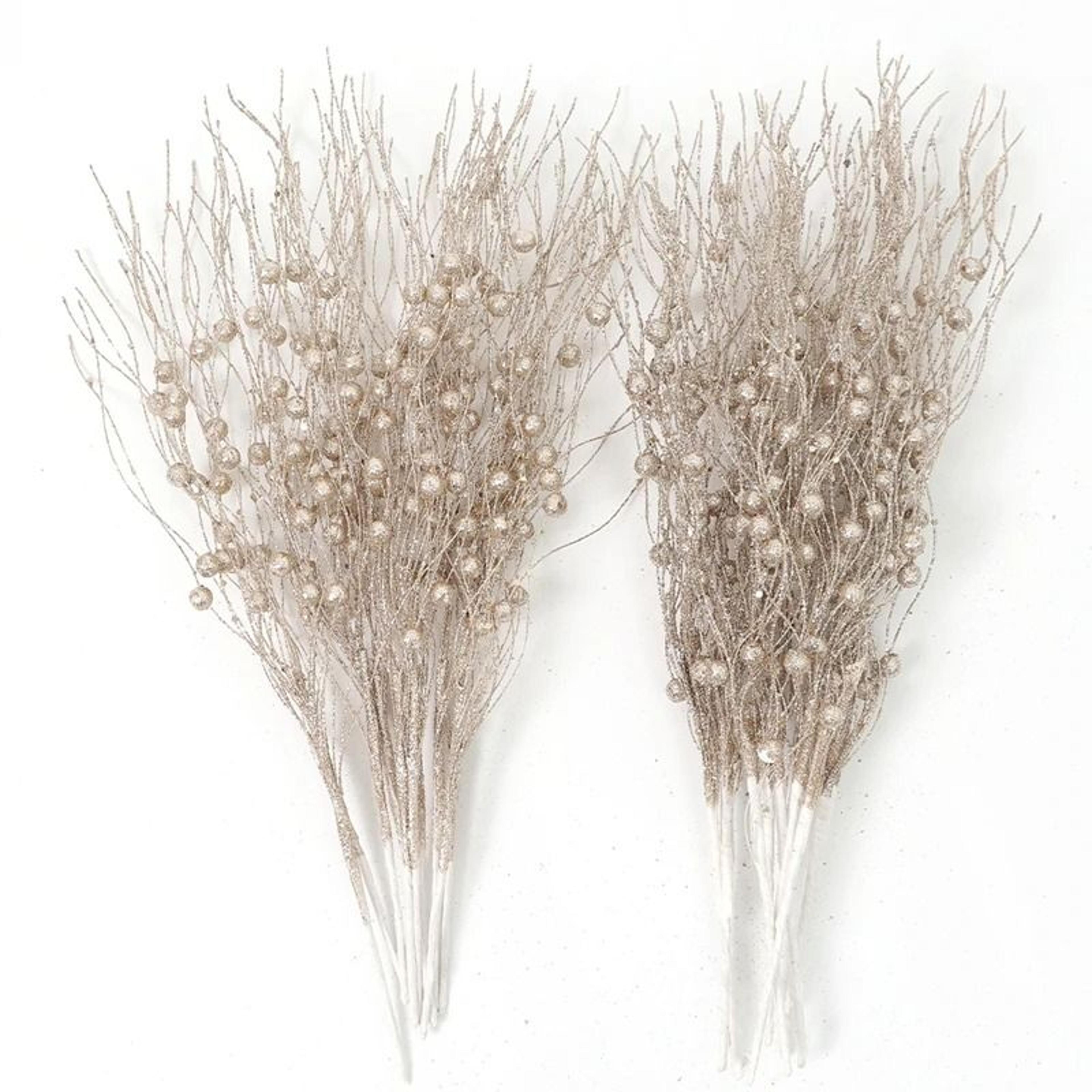 Glitter Artificial Berry Bouquet Decoration For Christmas And Holiday Crafts 18