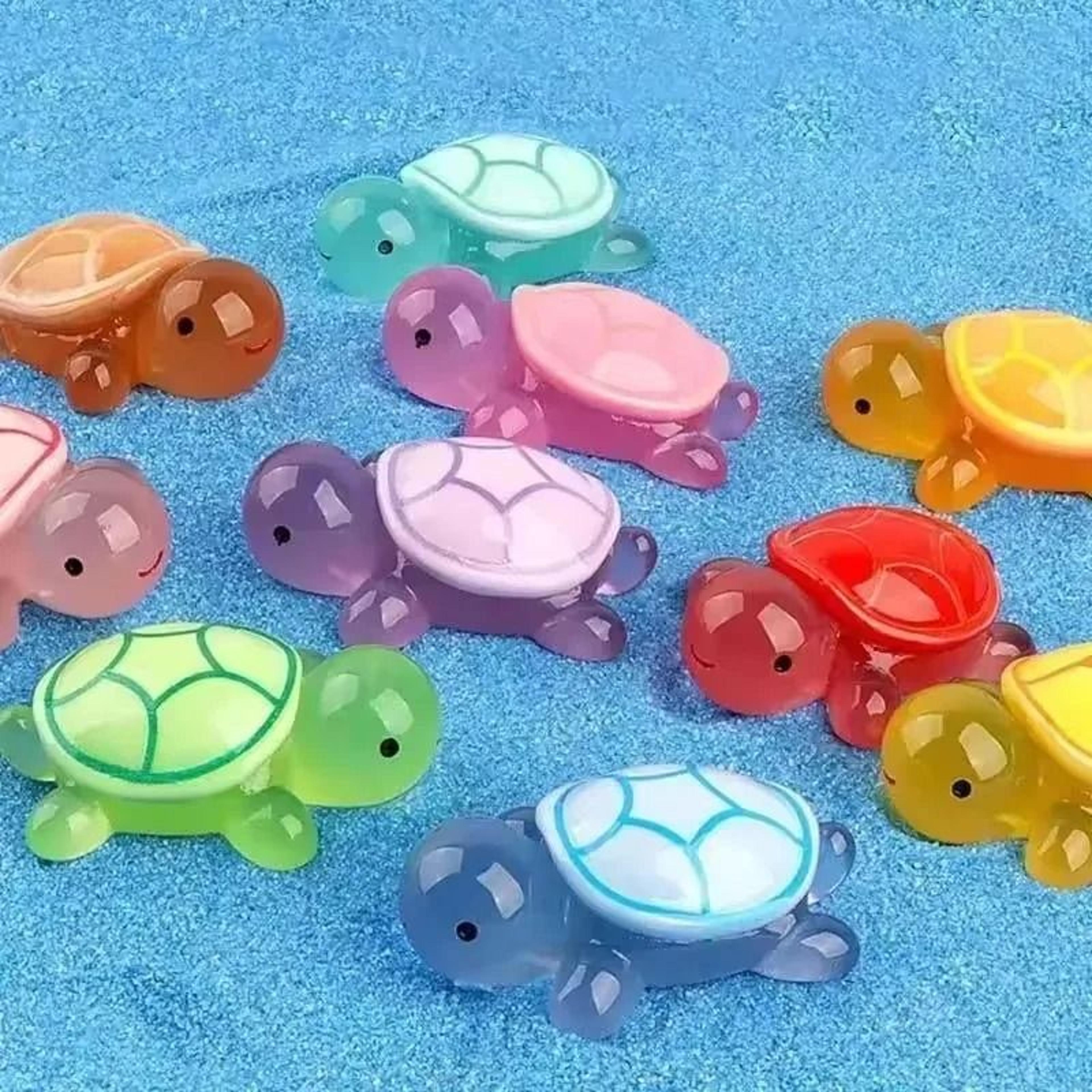 Mini Luminous Turtle Ornaments Set For Home Decor And Kids Toys 2