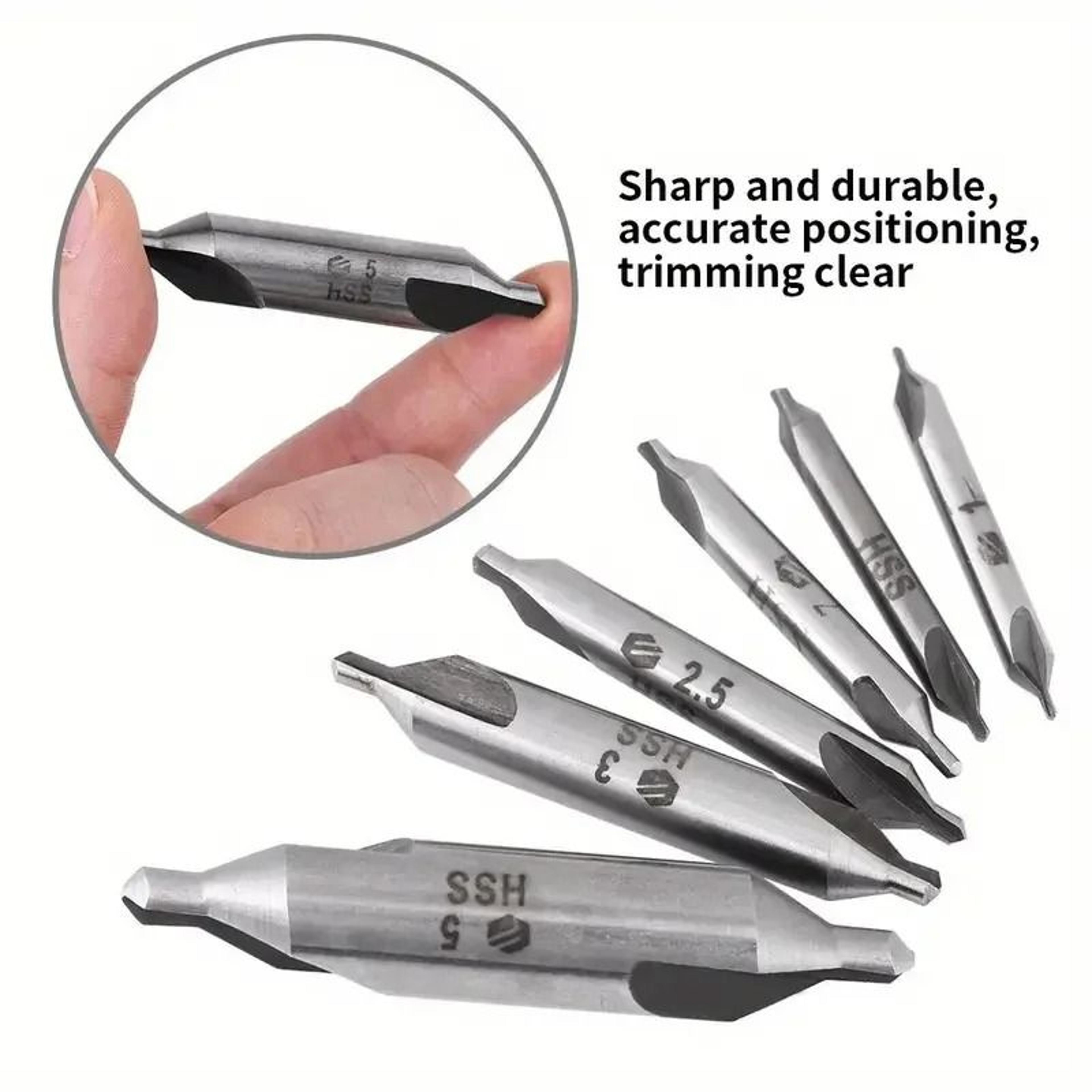 7Piece High Speed Steel Center Drill Bit Set For Metalworking And Lathe Use 3
