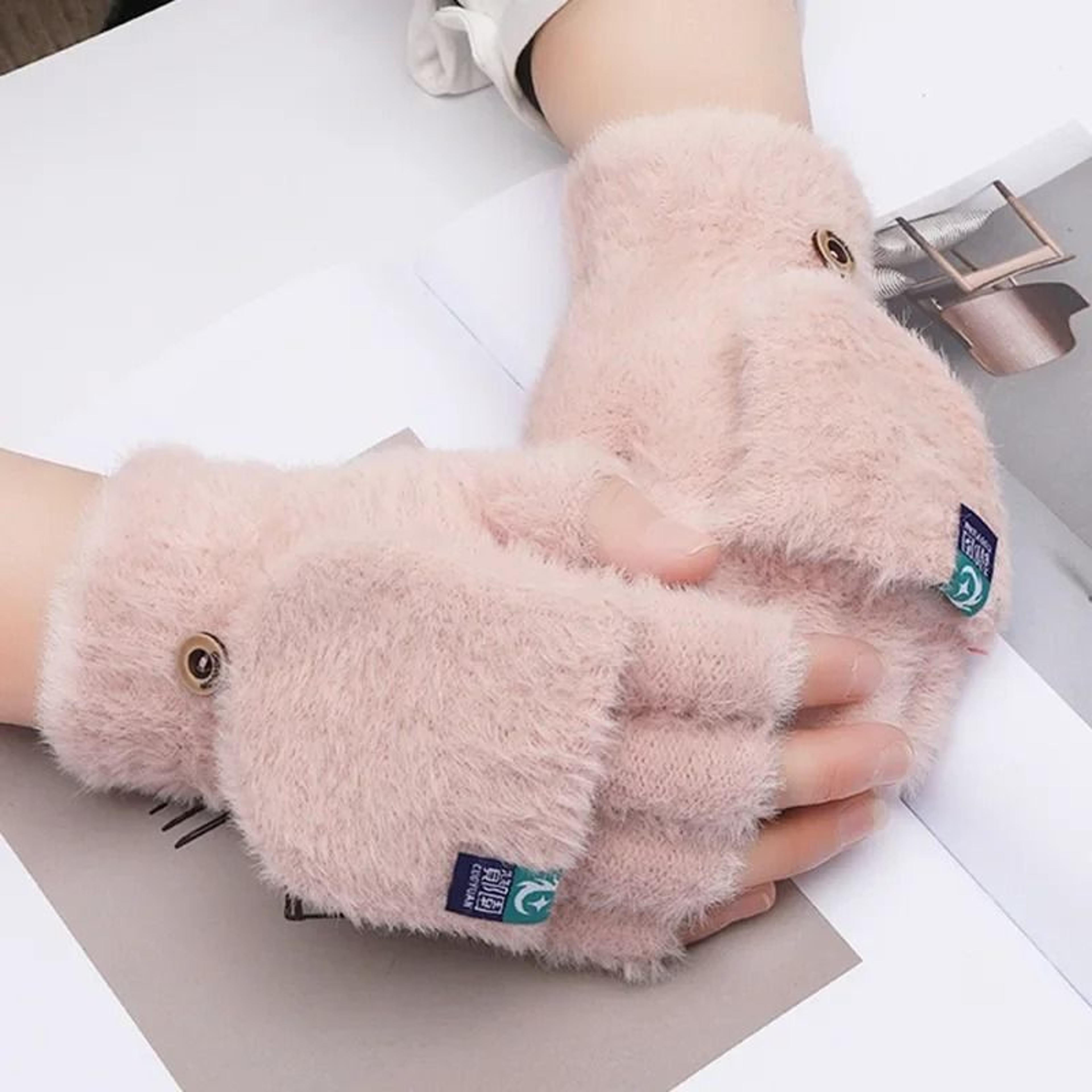 Cozy Plush Fingerless Gloves For Women 2