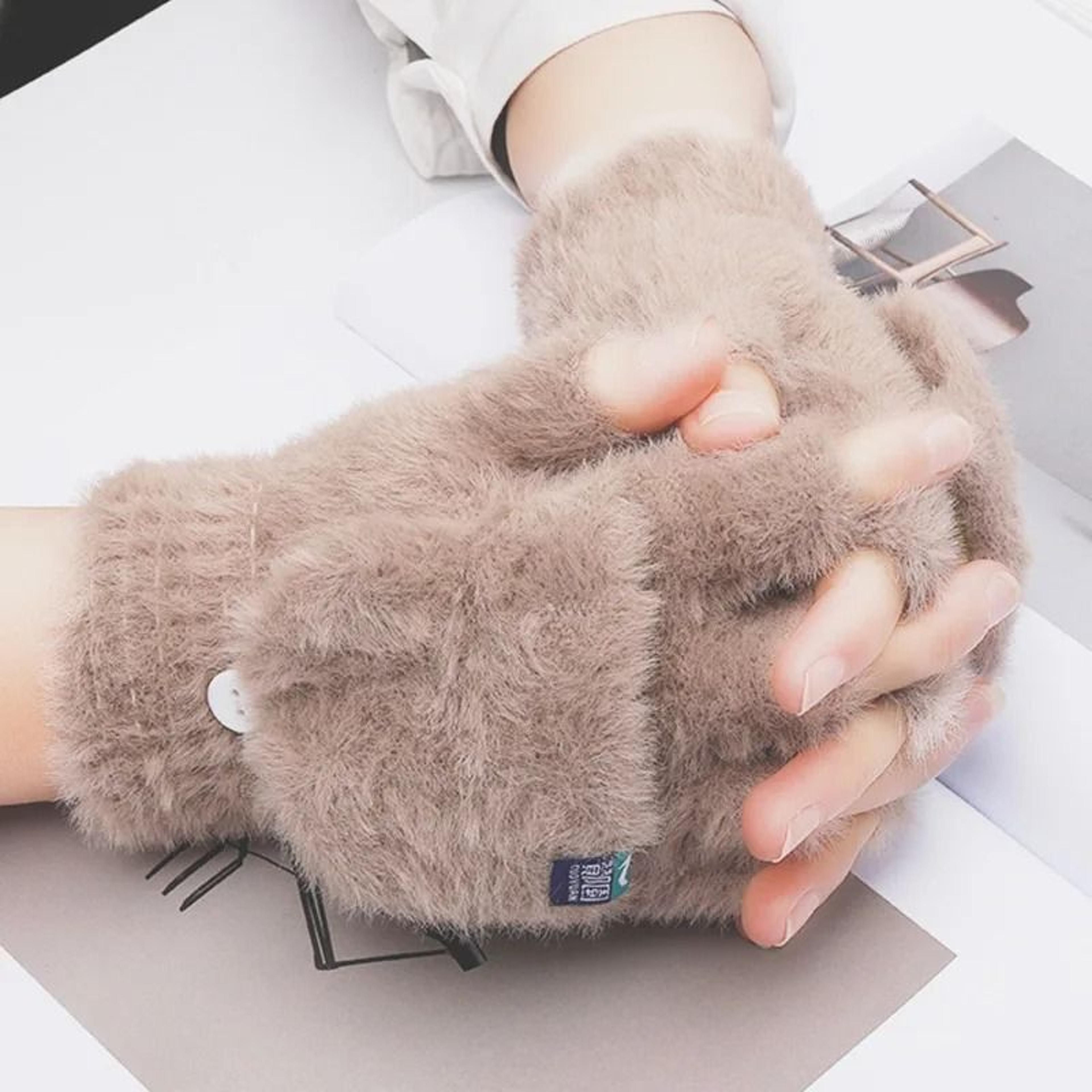 Cozy Plush Fingerless Gloves For Women 6