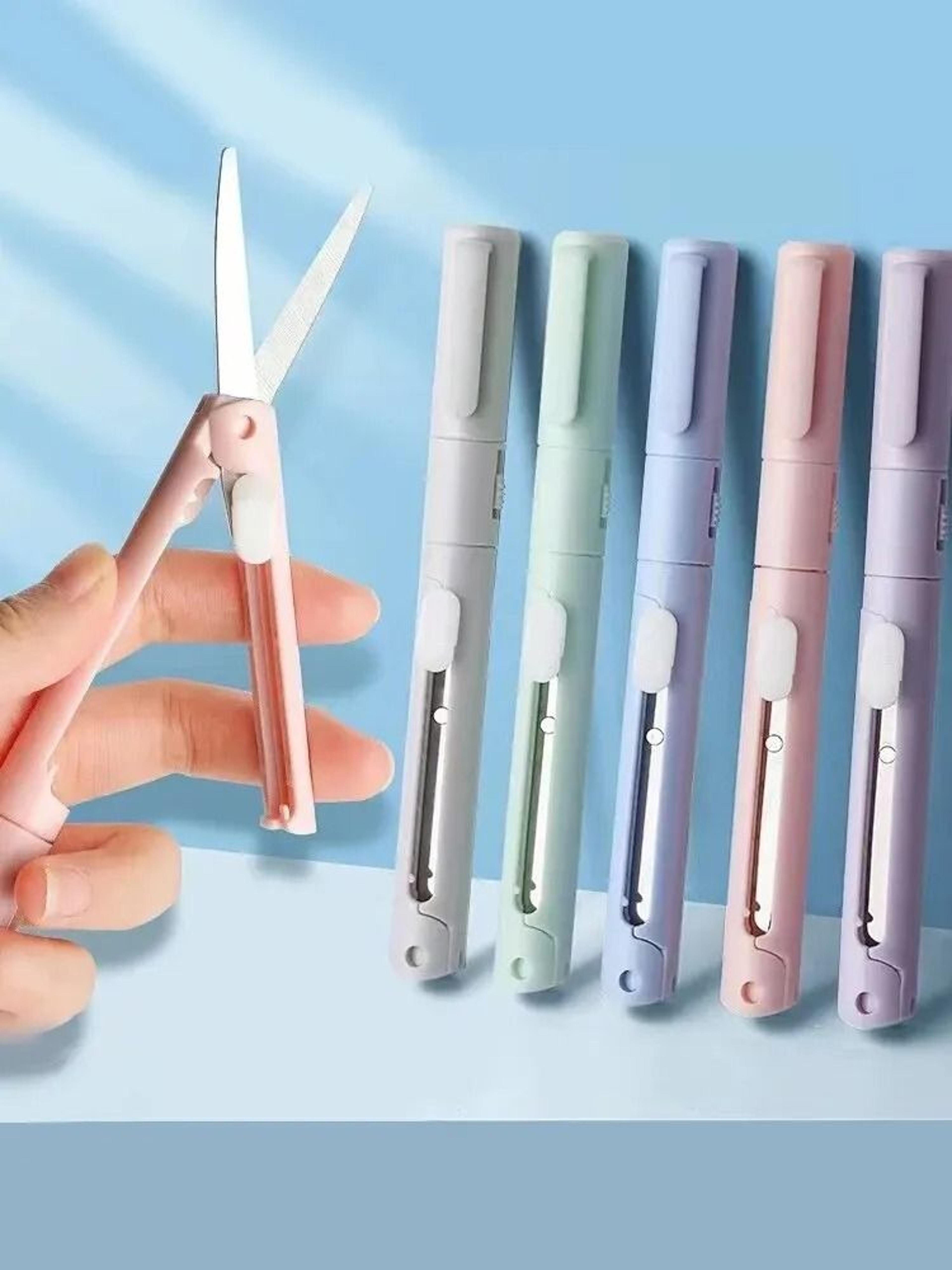 mini portable pen shape scissors and paper cutter tool