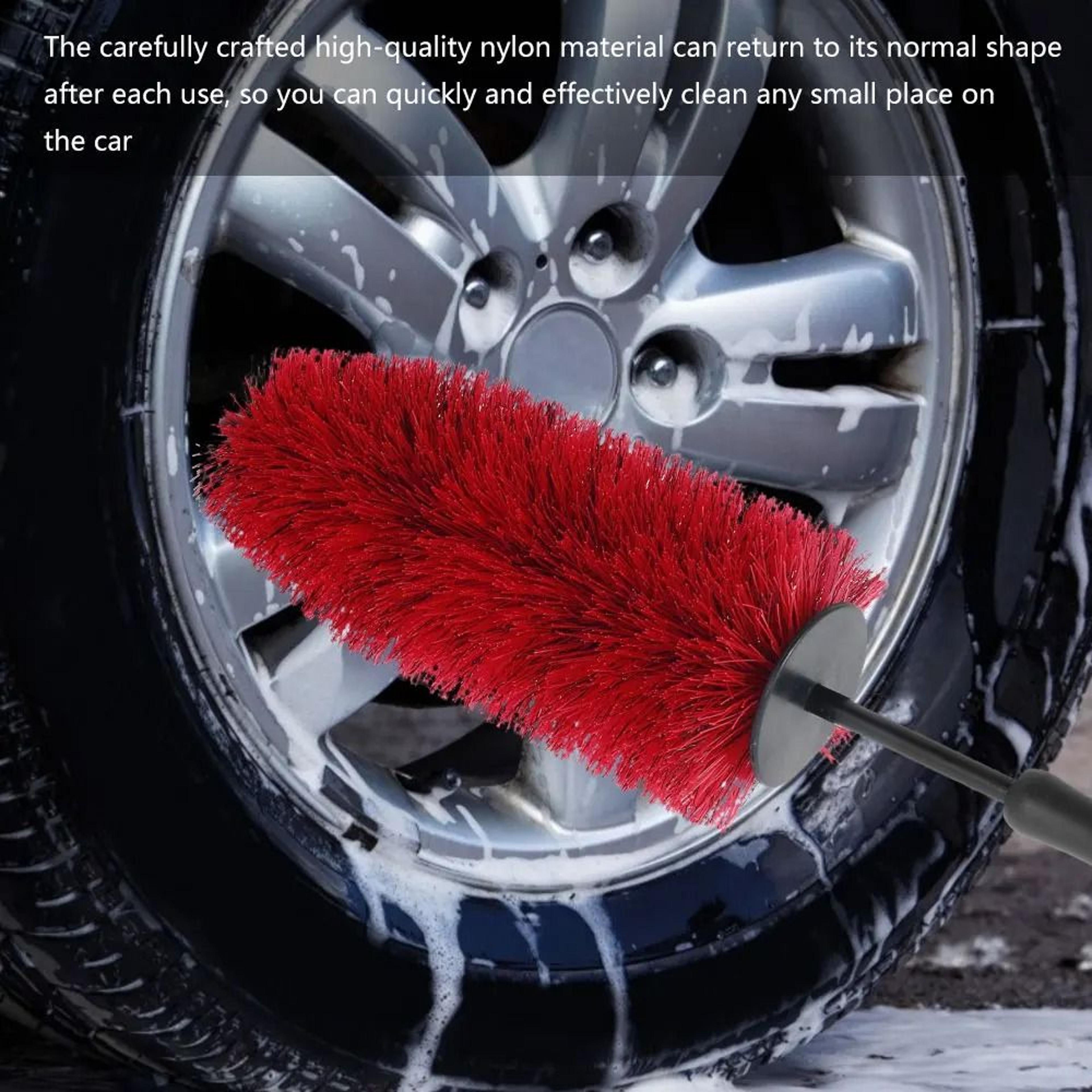 Soft Bristle Long Handle Wheel Cleaning Brush For Car Rims And Tires 2