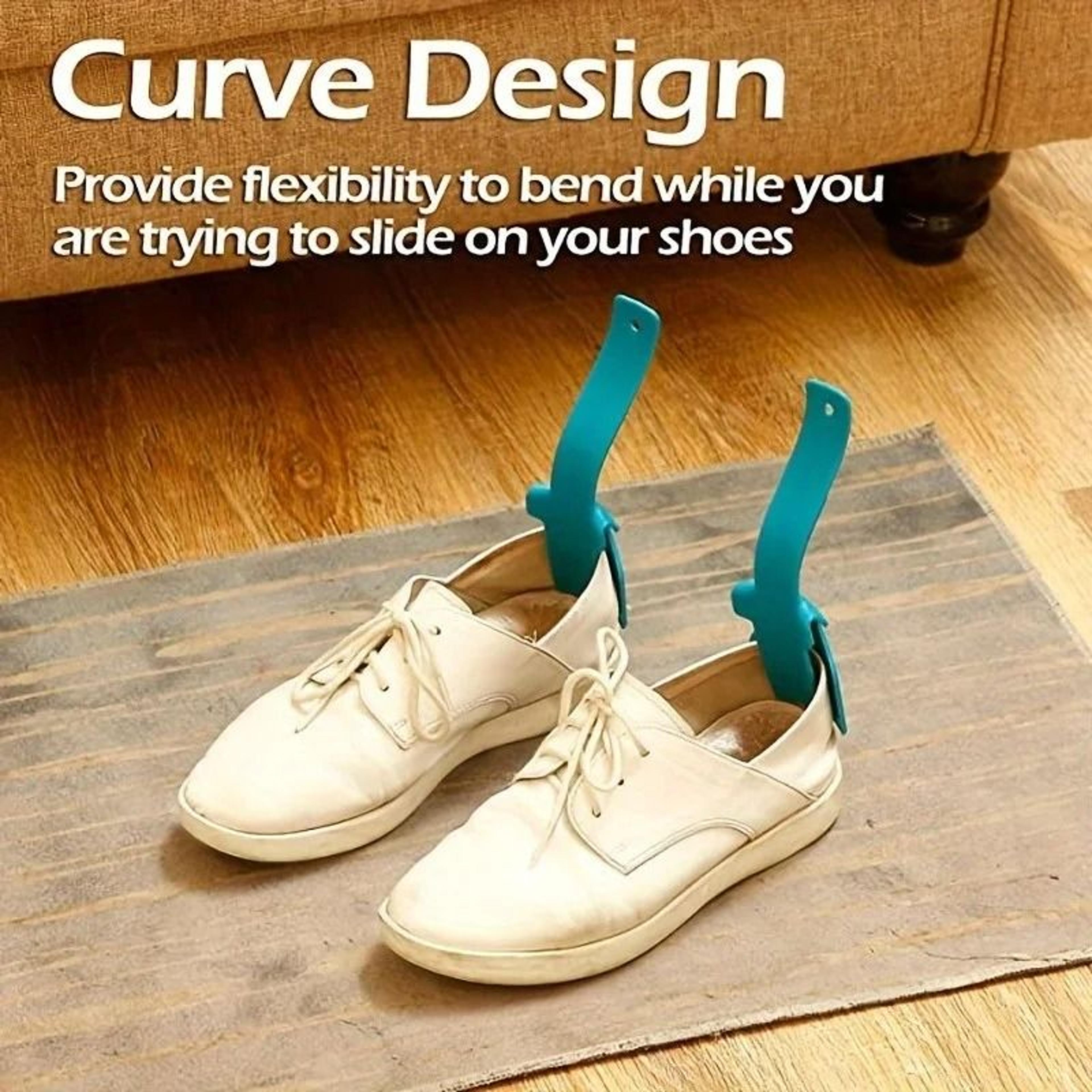 Shoe Aid Helper Two Piece Set Plastic Shoehorns For Easy On Off 4