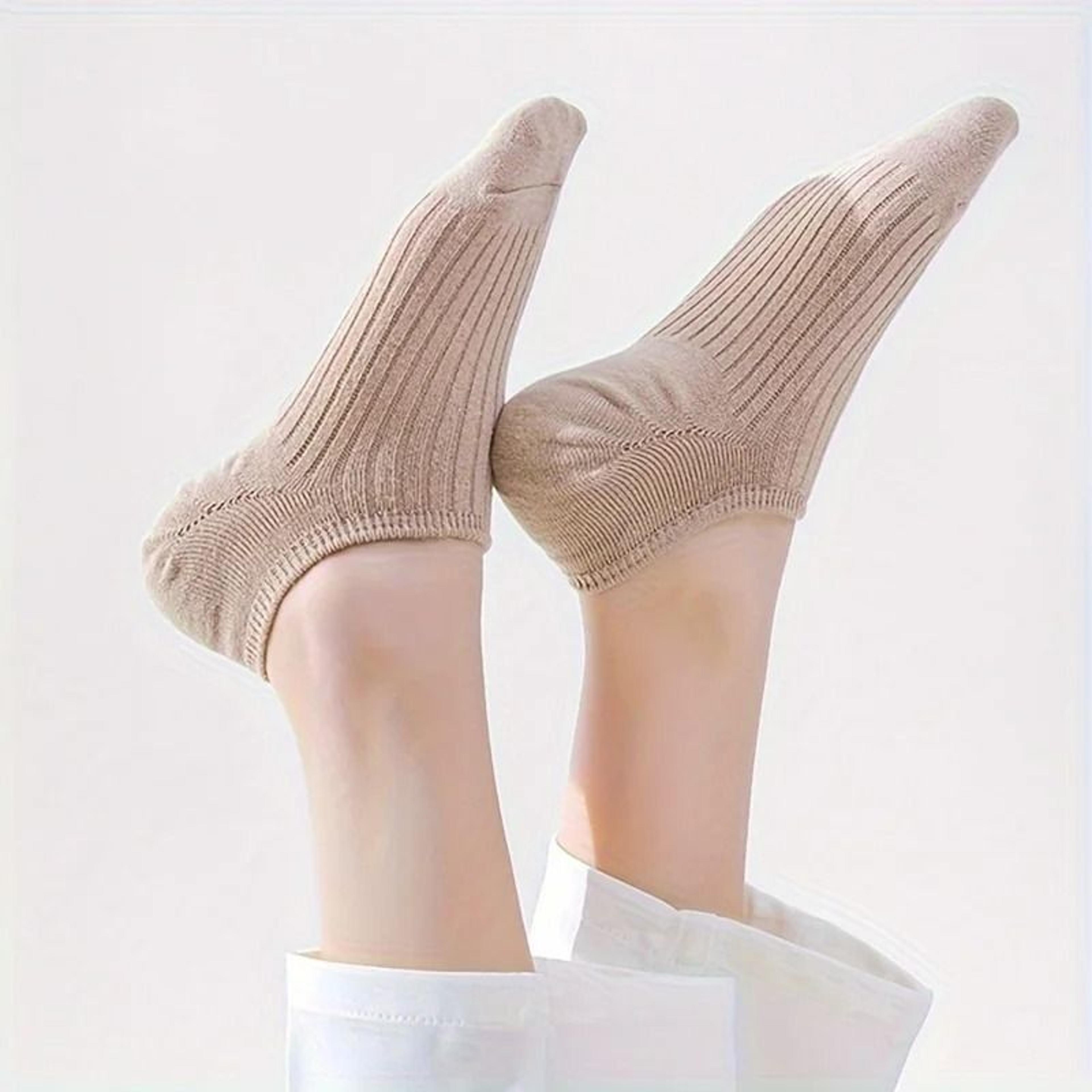 Multicolor Striped Knitted Short Socks Six Pair Set For Women 4