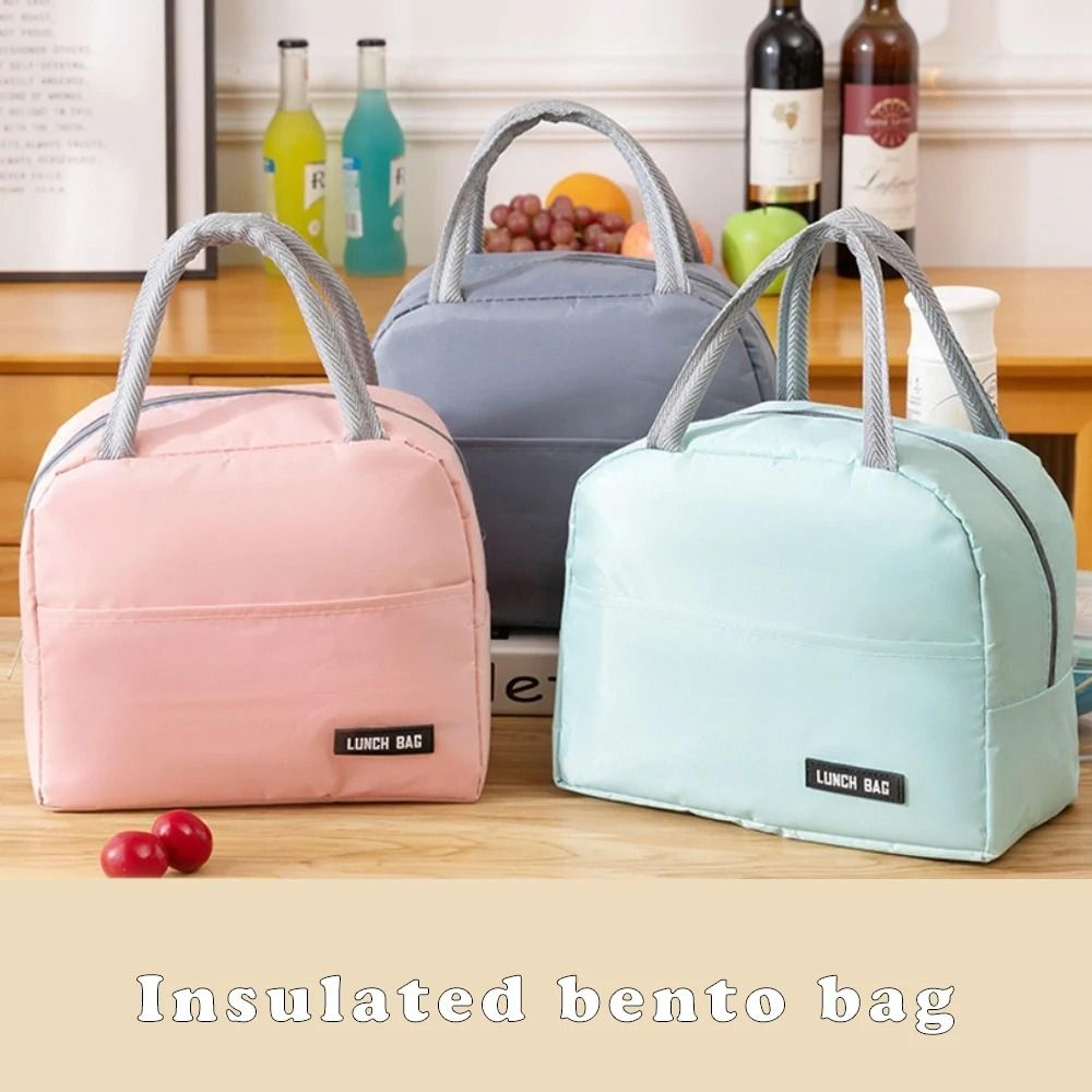 Solid Color Twill Bento Bag Portable Thermal Lunch Bag 1