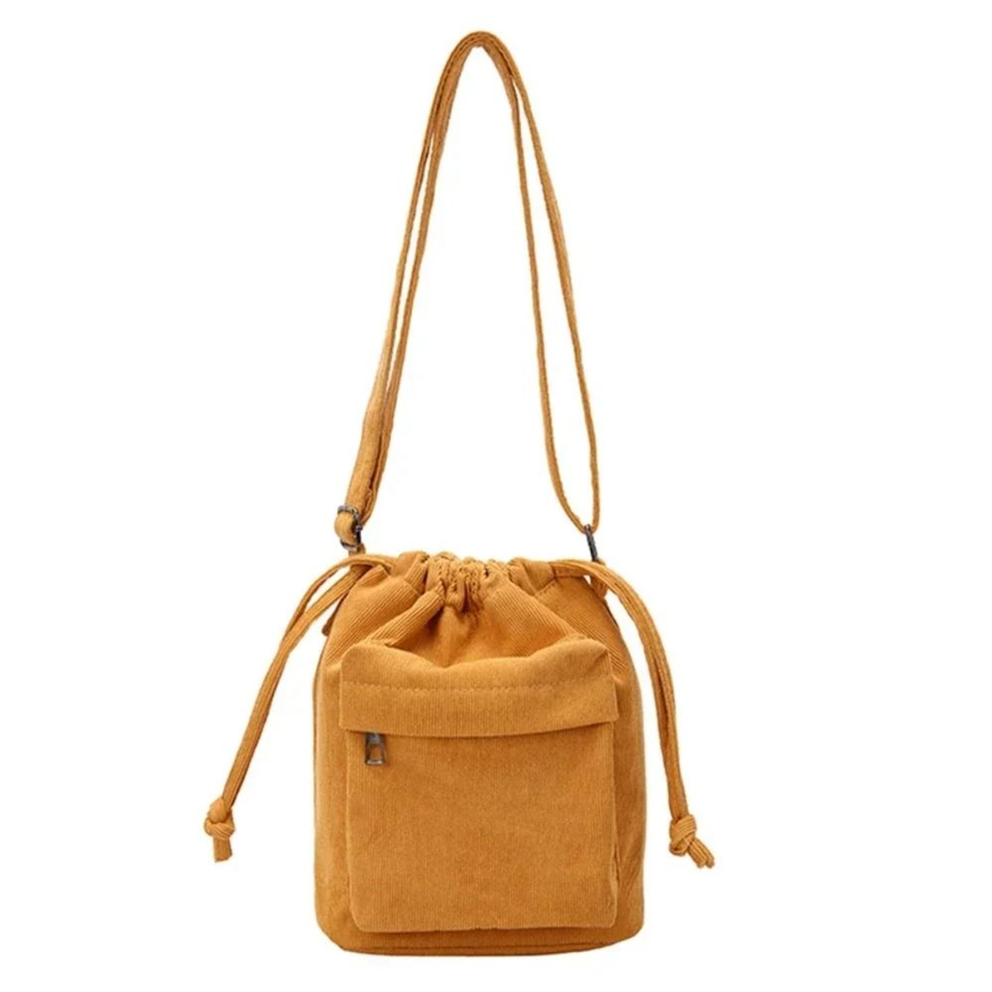 Womens Casual Drawstring Bucket Shoulder Bag 6