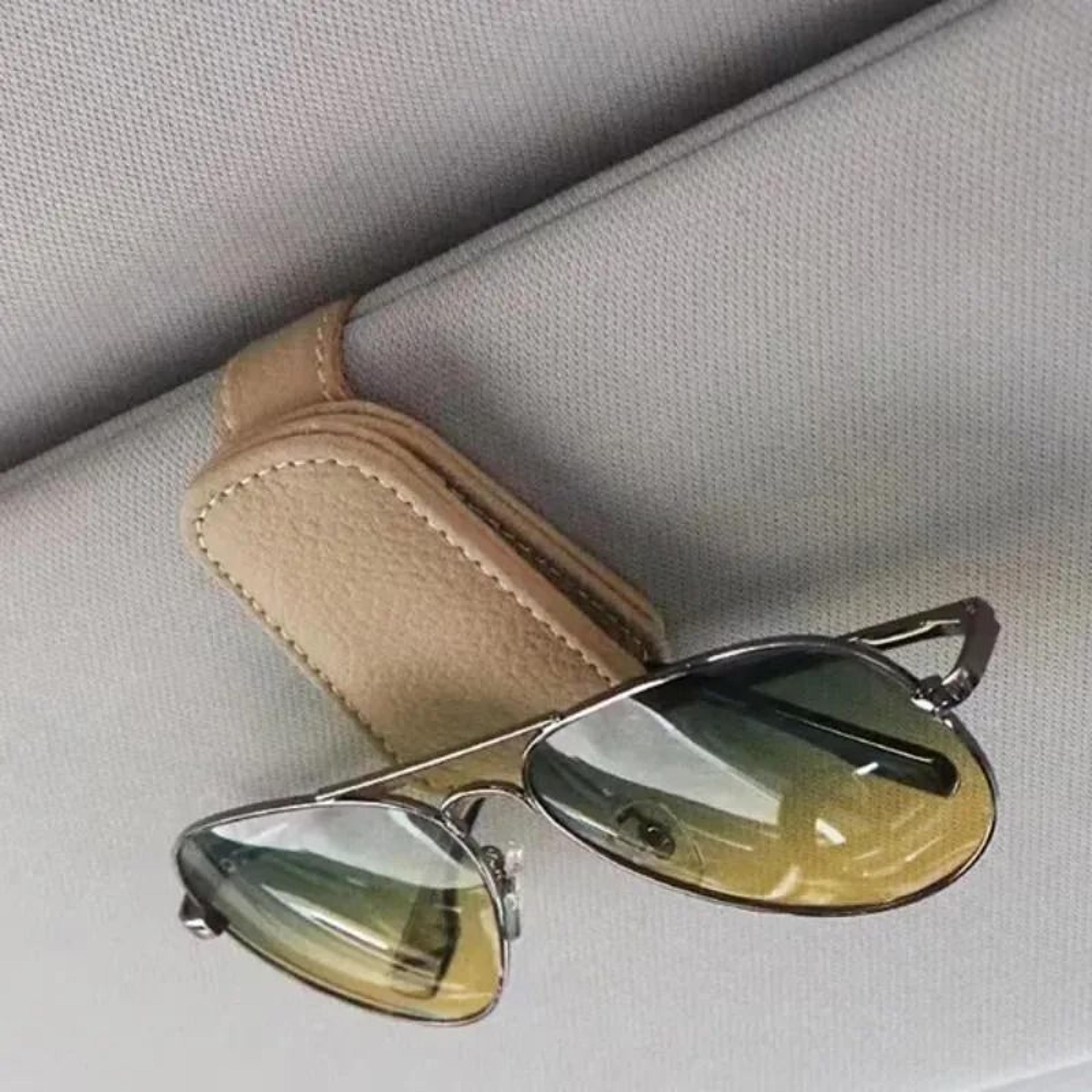 Car Sun Visor Glasses Case And Ticket Card Clip  Auto Interior Organizer 5
