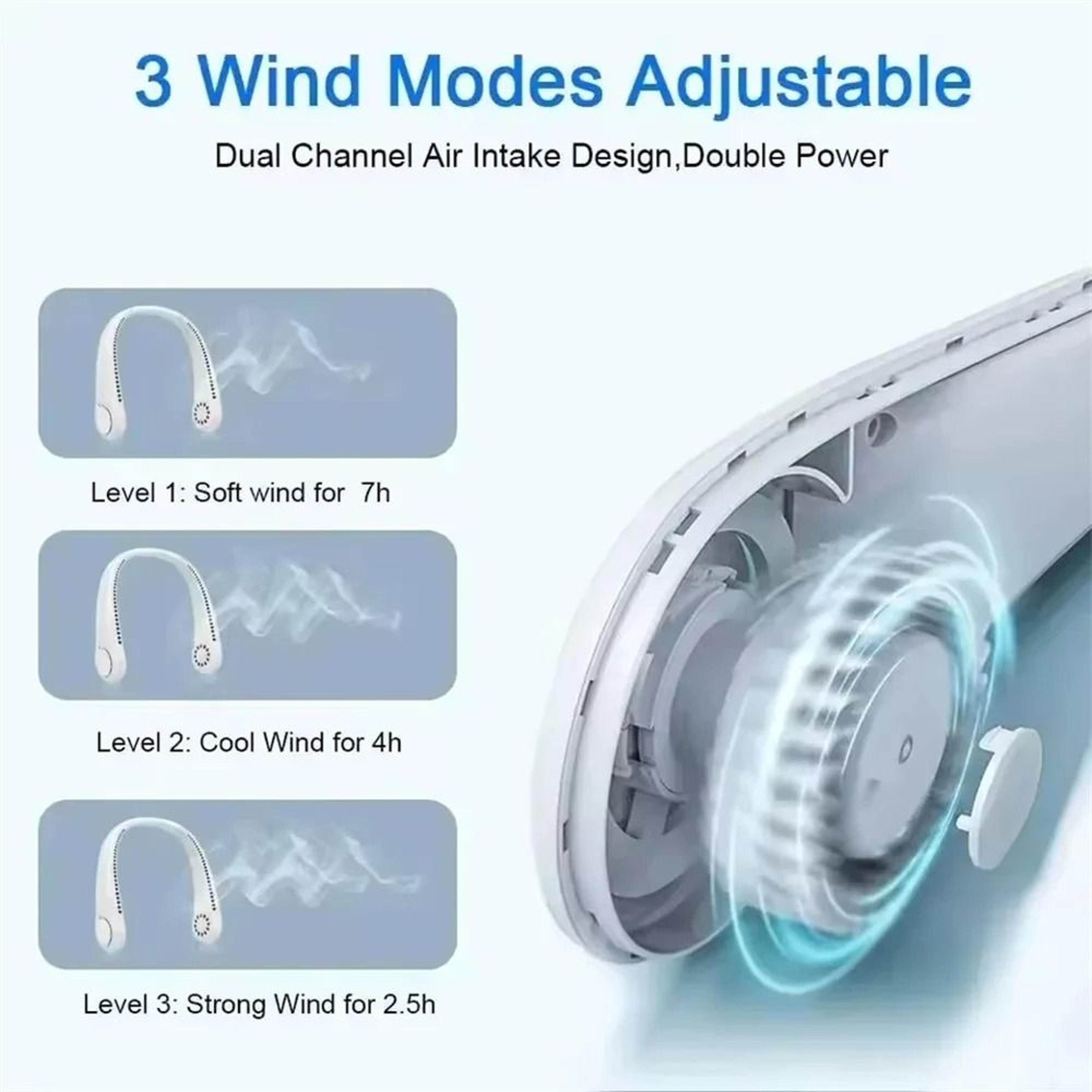 Portable Bladeless Neck Fan With Rechargeable Battery 4