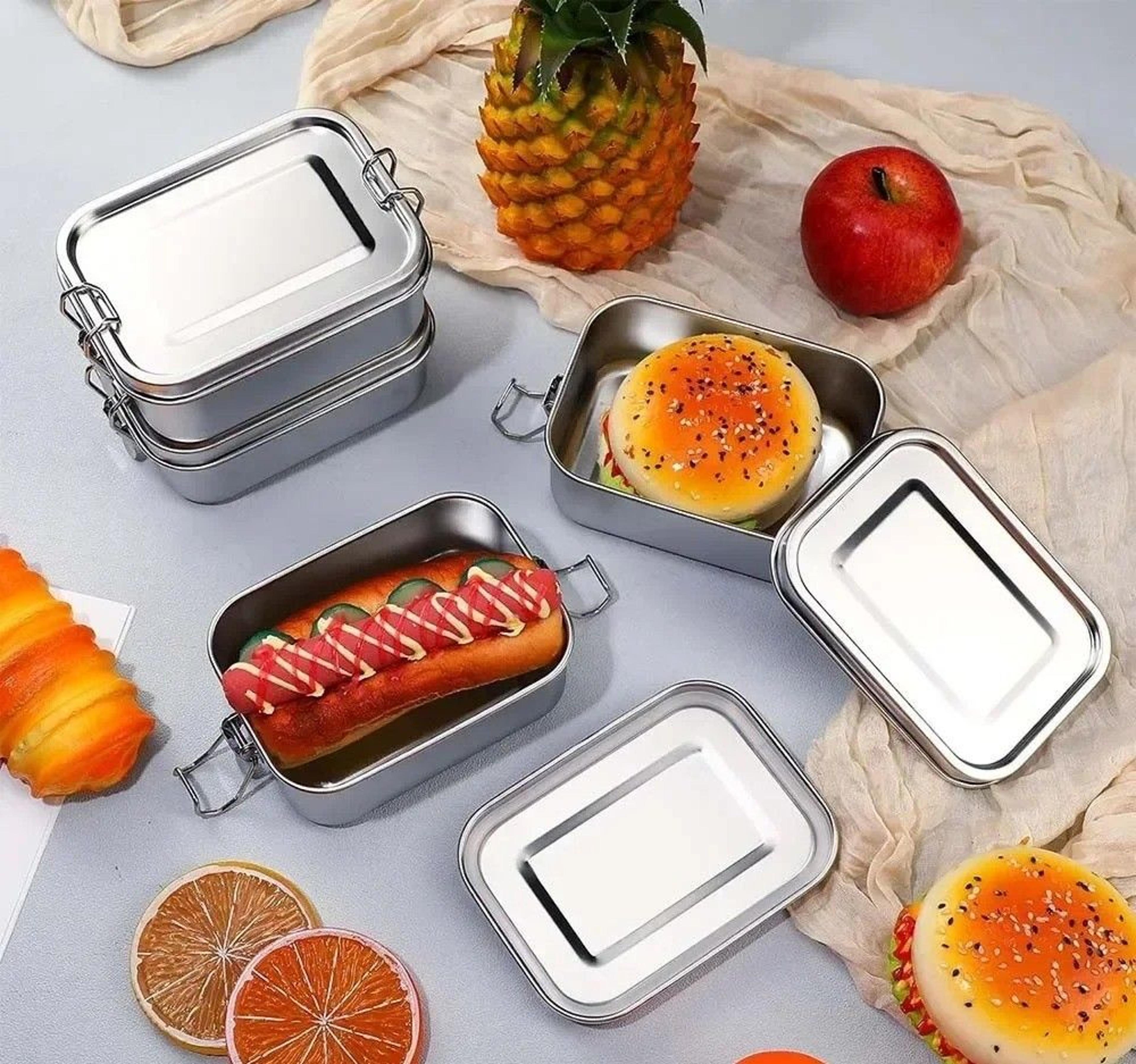 Leakproof Stainless Steel Bento Box With Lockable Clips 3