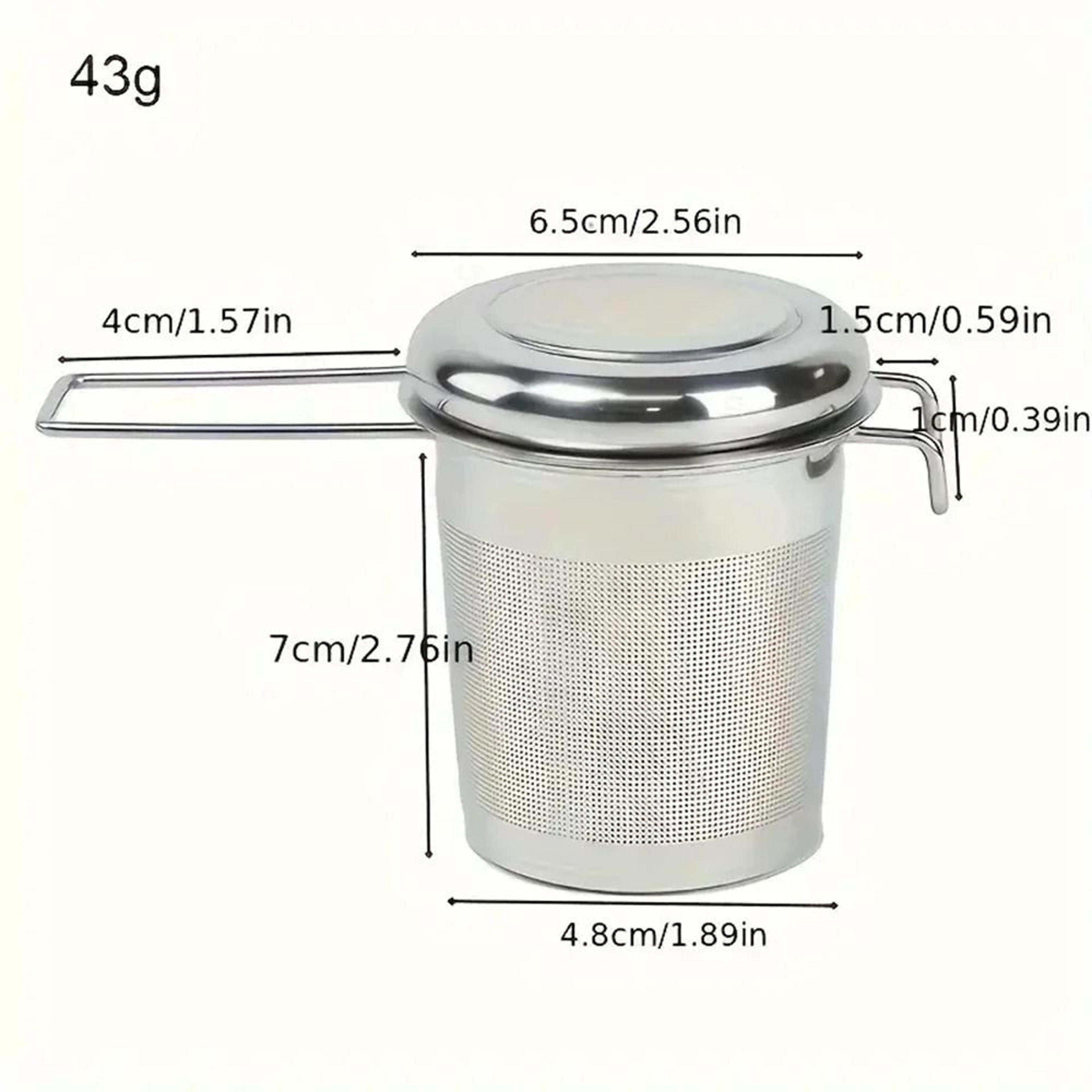 Stainless Steel Tea Filter With Folding Handle And Lid 4