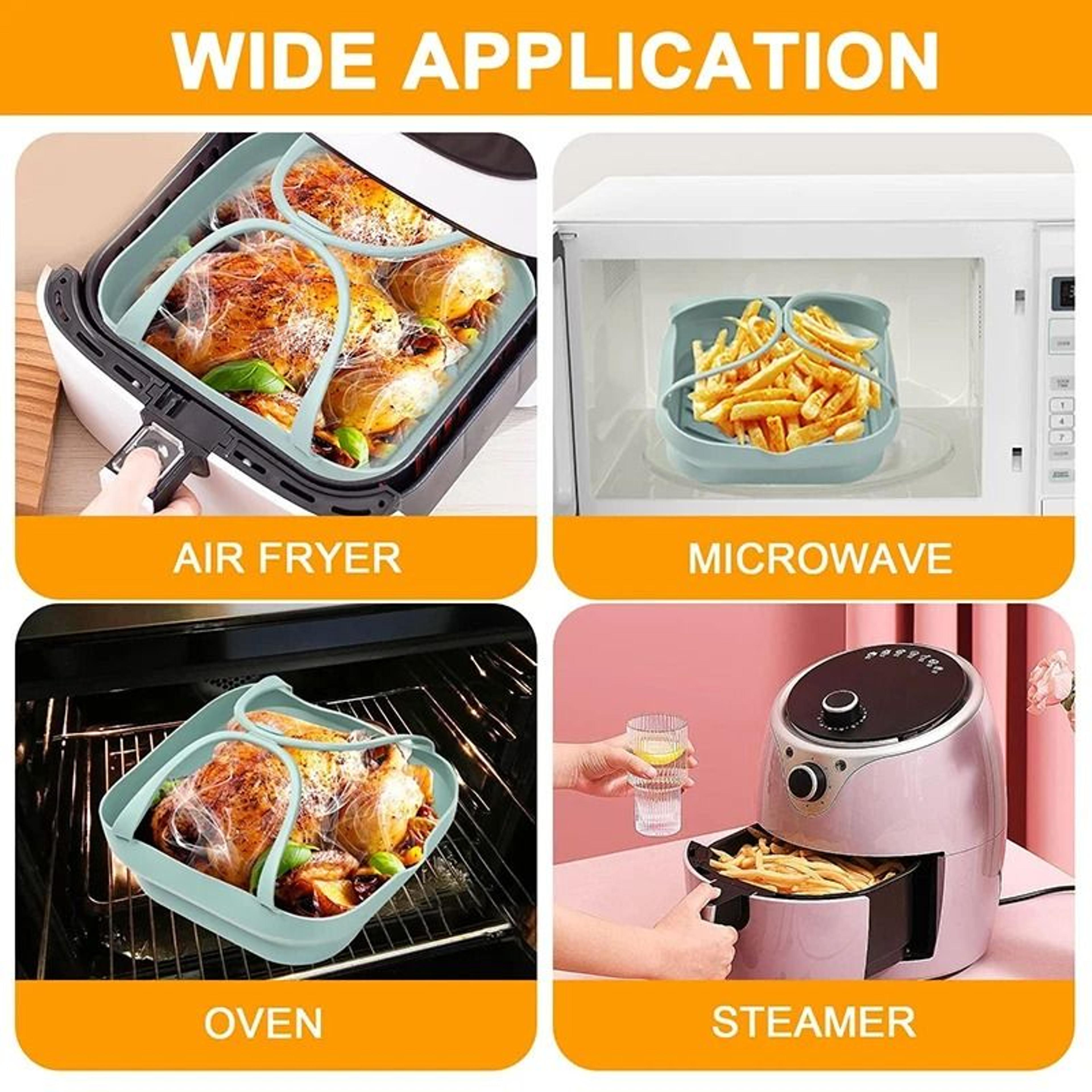 Silicone Air Fryer Basket With Handle For Easy Cooking 3