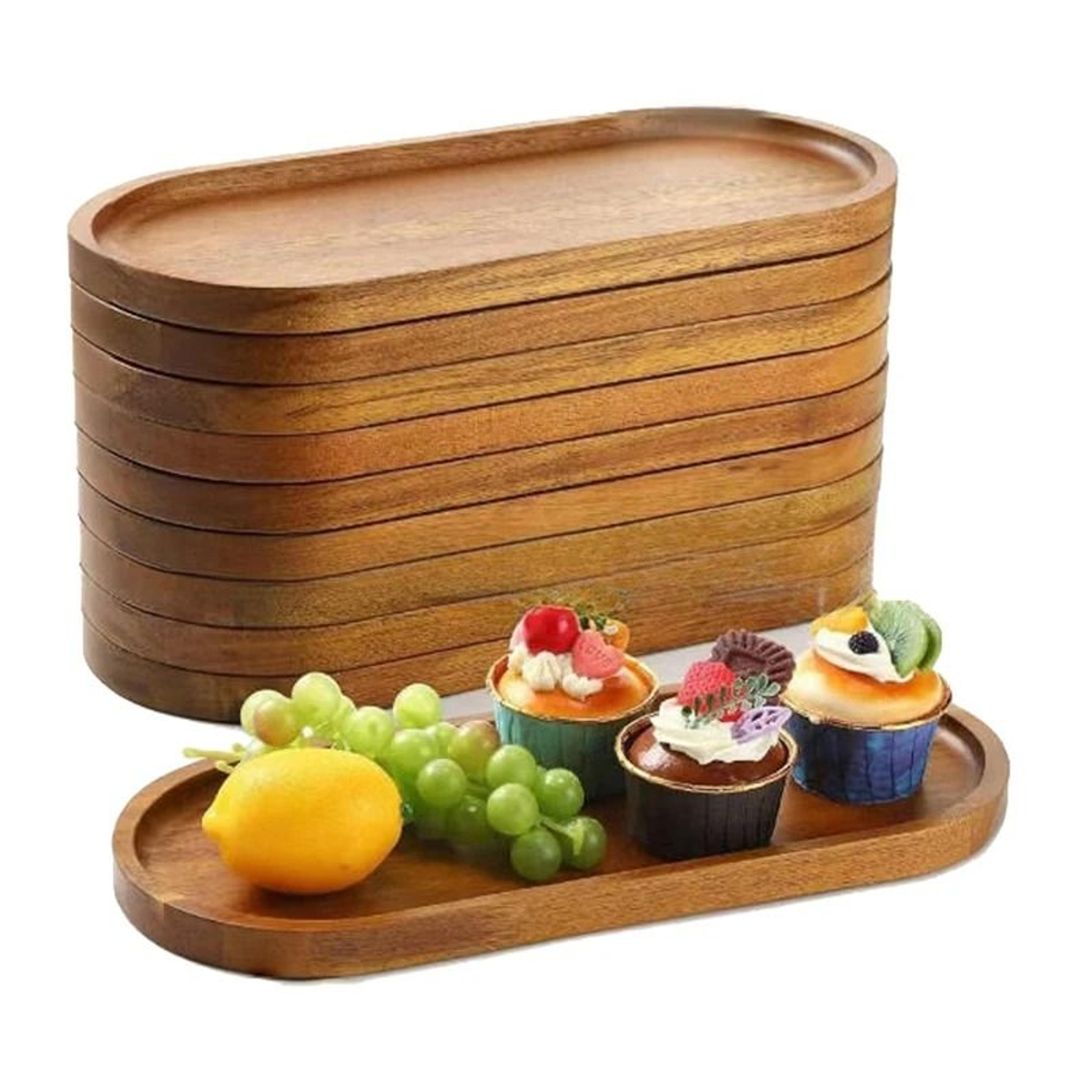 Solid Wood Food Tray For Snacks And Tea 2