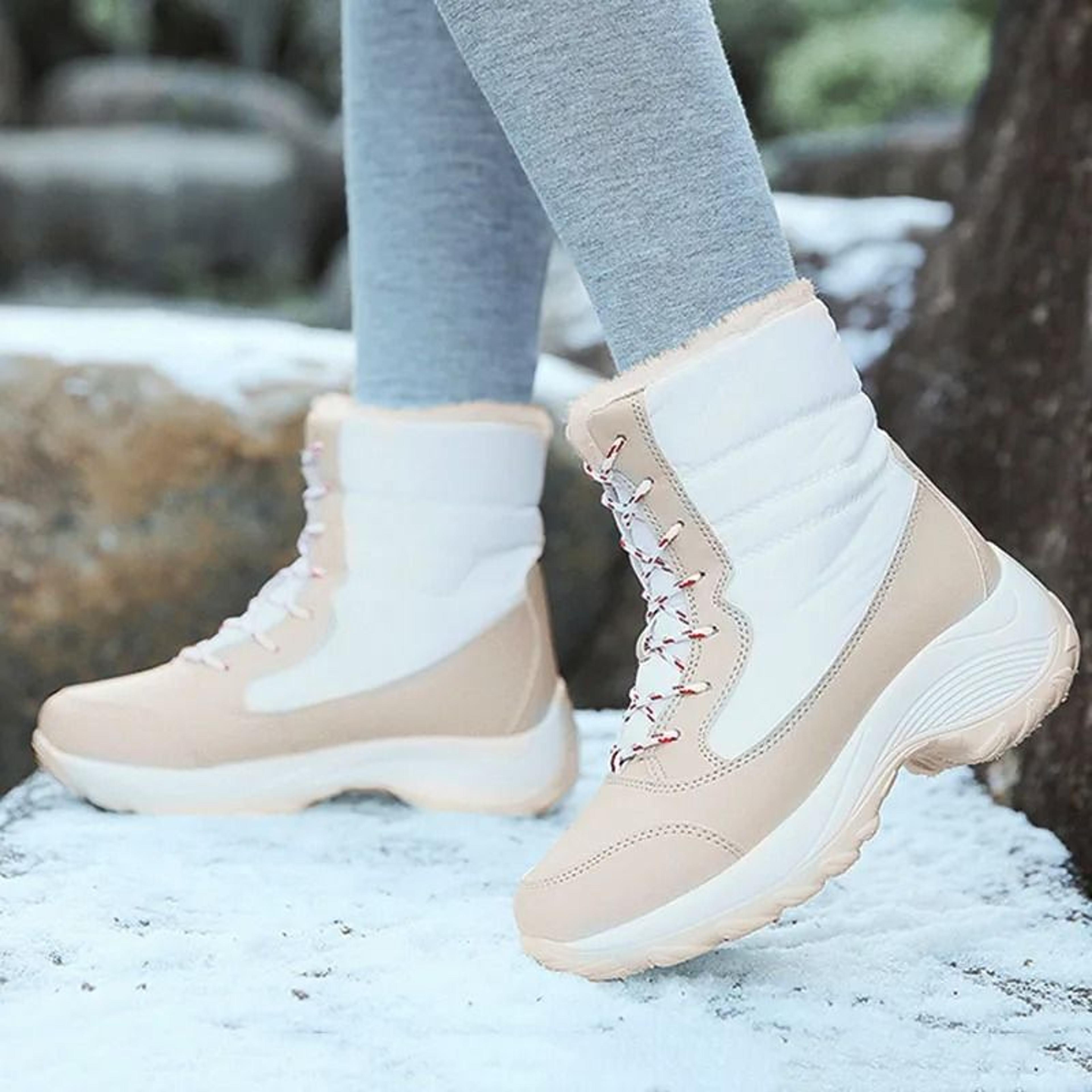 Womens Platform Snow Boots Winter Warm Fur Lined Flats 3