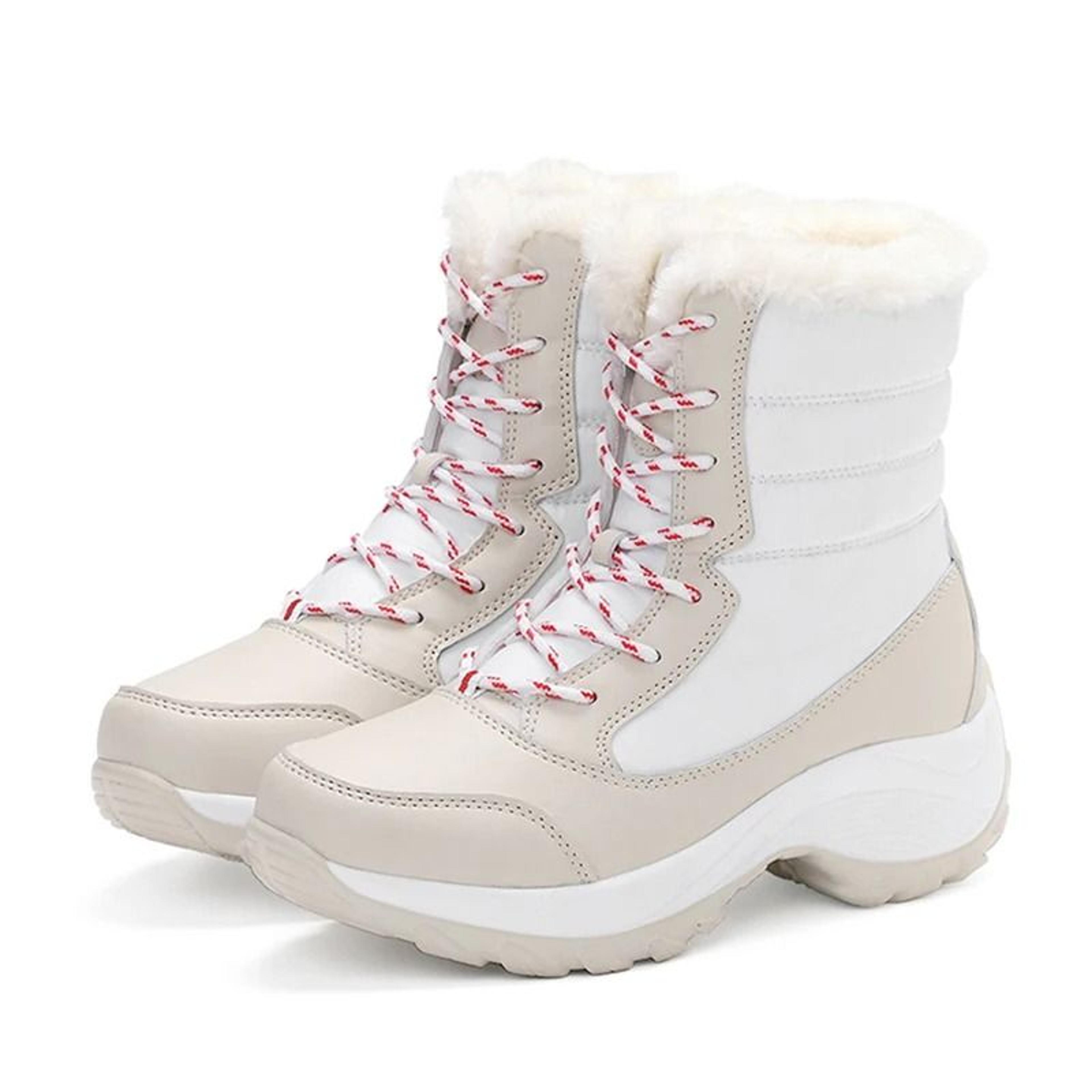 Womens Platform Snow Boots Winter Warm Fur Lined Flats 7