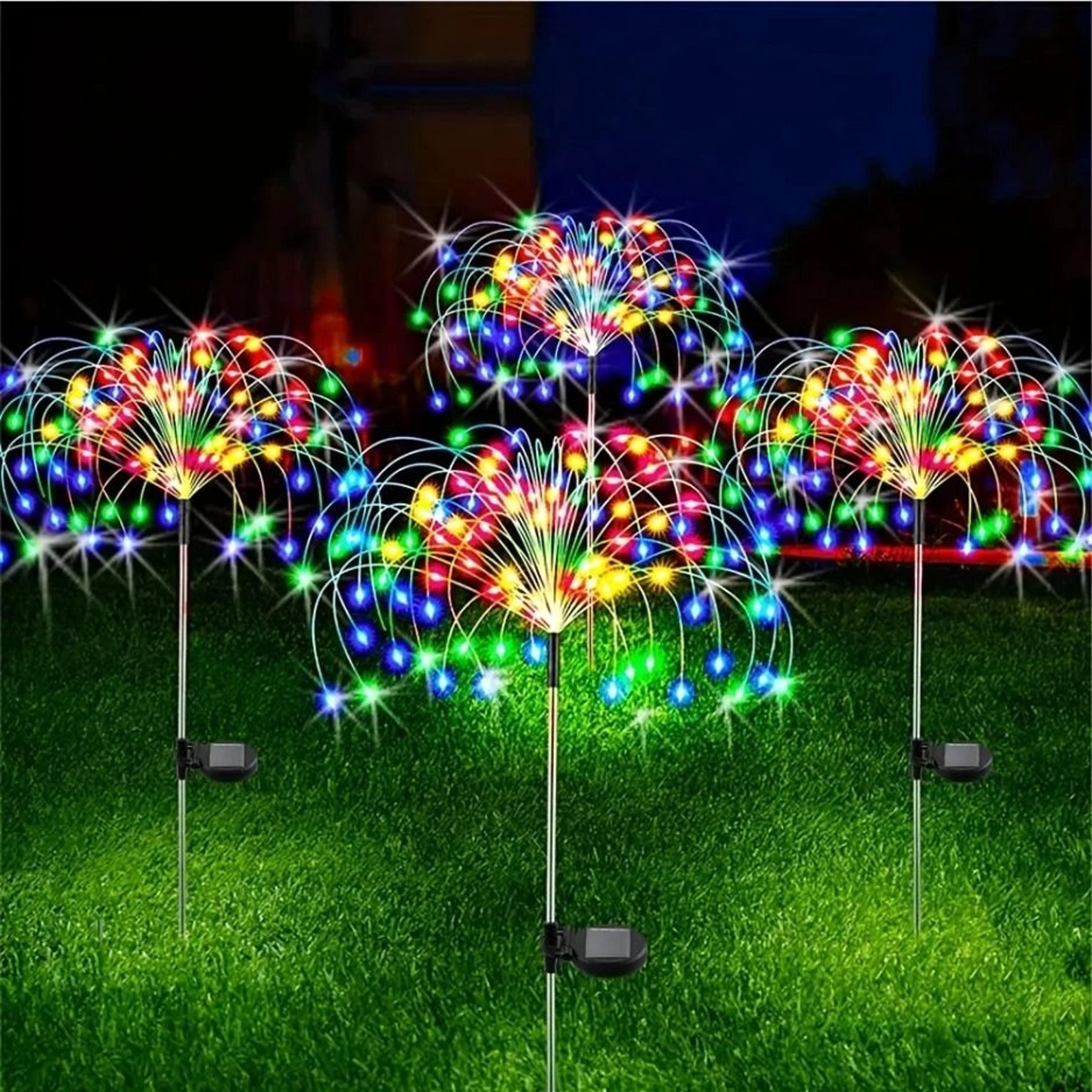 Solar Powered Dandelion Firework LED Garden Light For Outdoor Decoration 0