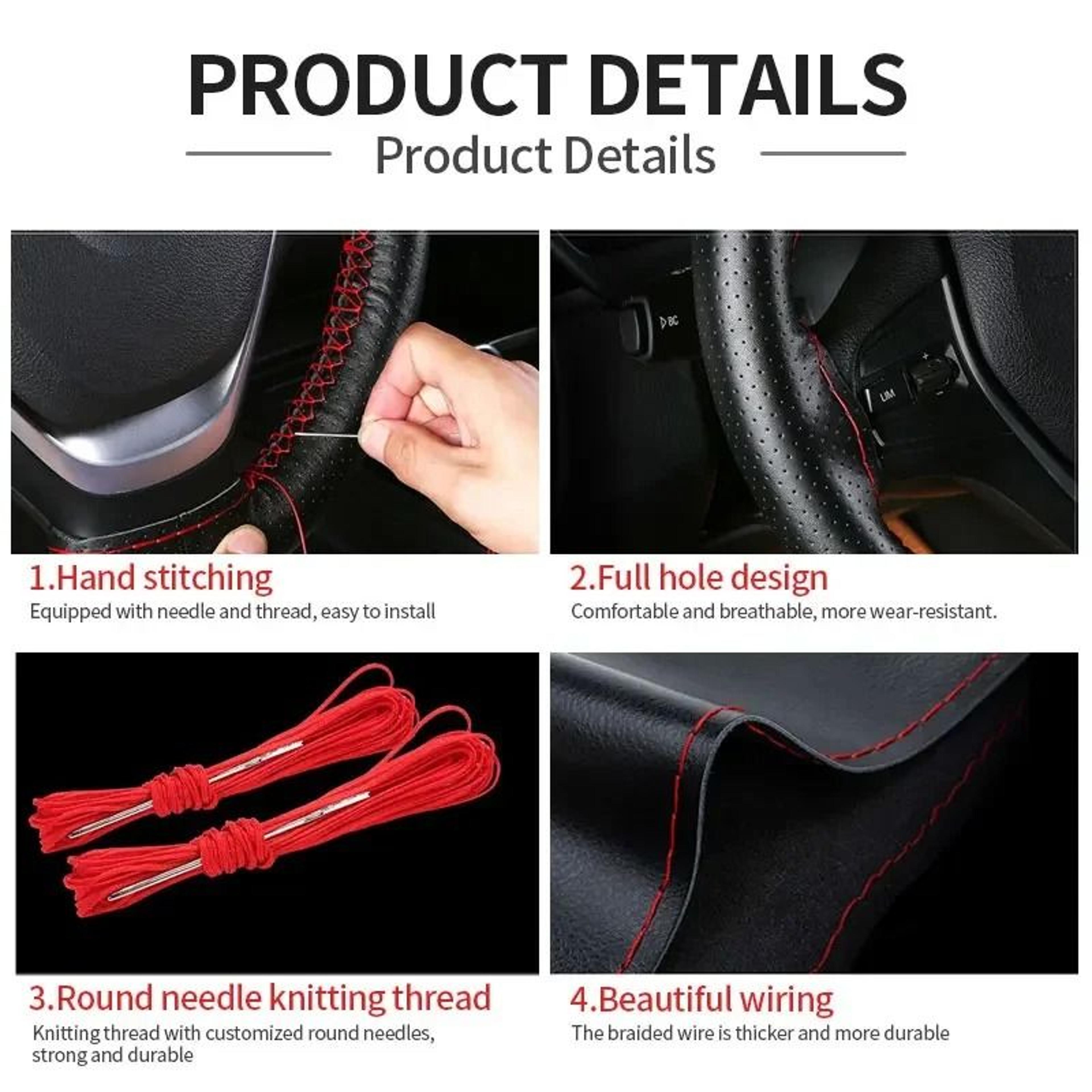 Genuine Leather Steering Wheel Cover For Car Protection And Comfort 4