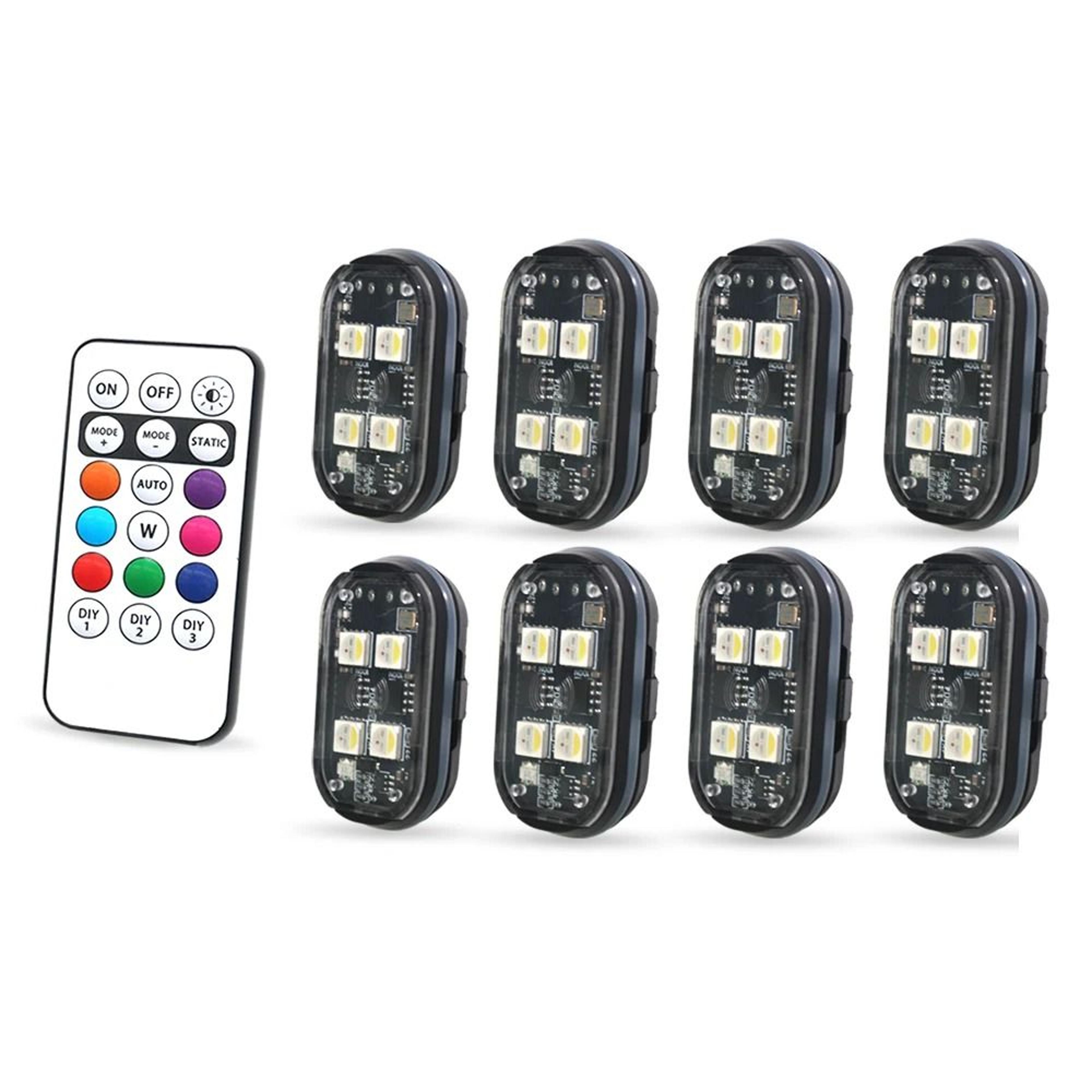 Car Interior RGB Ambient Light Kit With Remote Control  8 Color Options 9