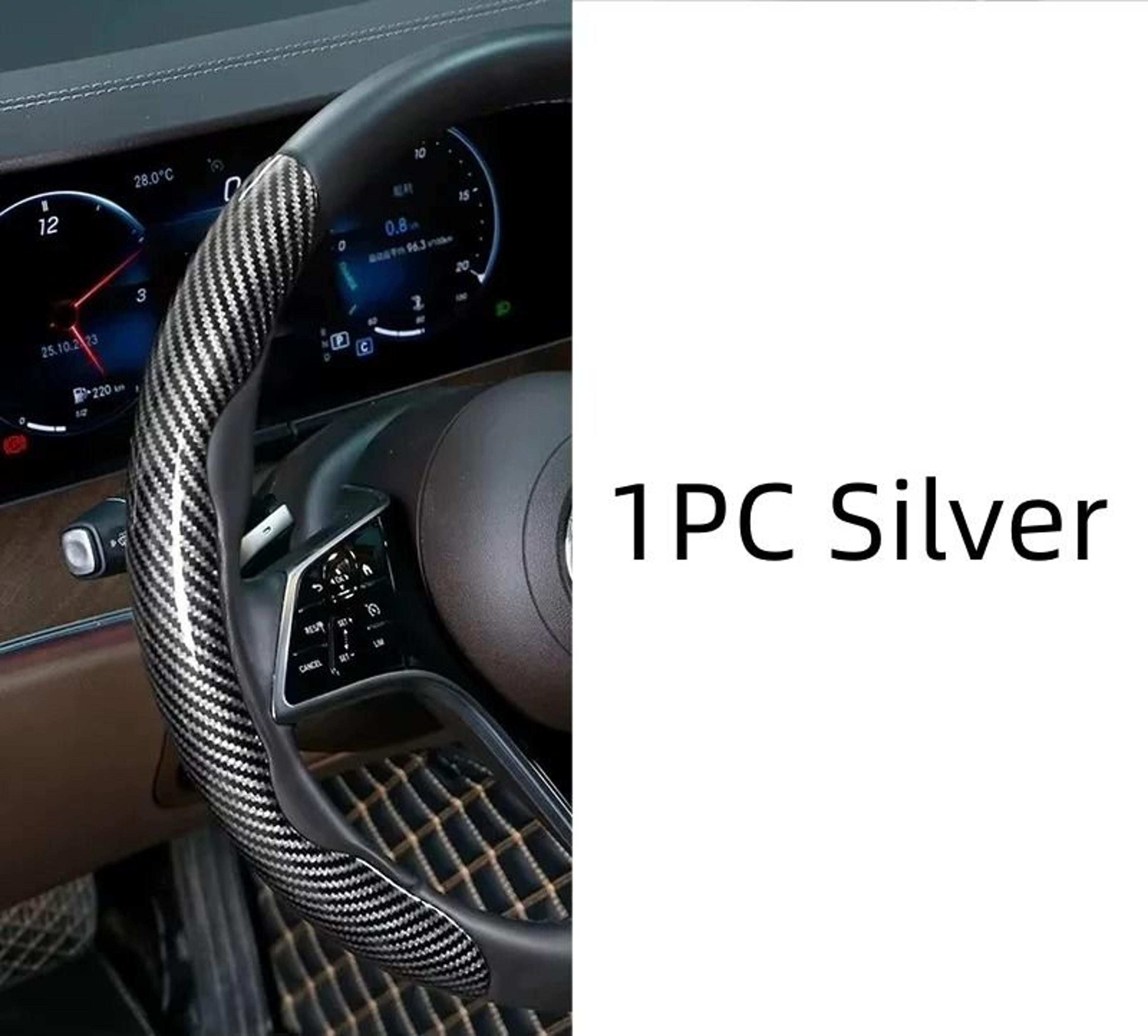 Microfiber Leather Steering Wheel Cover With Carbon Fiber Look 8
